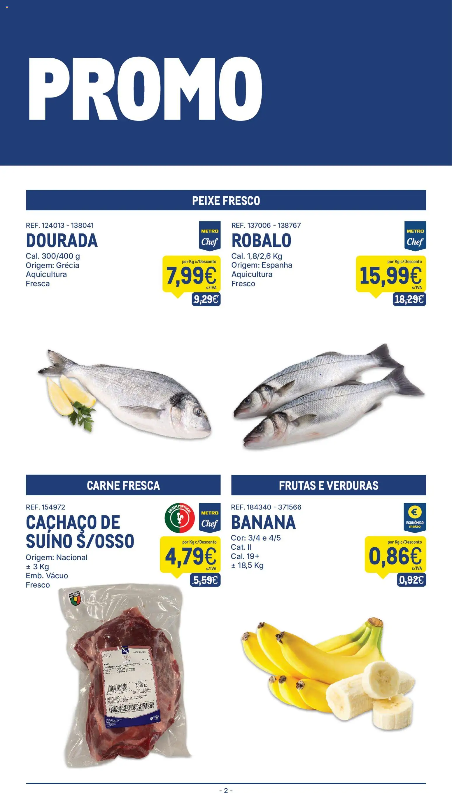 Makro Folheto │ válido de 19.05.2026 | Página: 2 | Produtos: Dourada, Banana, Peixe, Carne