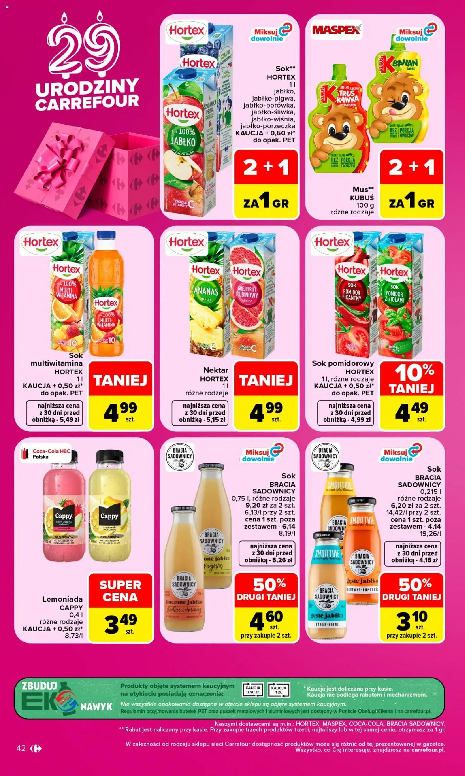 Carrefour gazetka od 28.09.2026 | Strona: 42 | Produkty: Sok pomidorowy, Pomidor, Lemoniada, Ananas