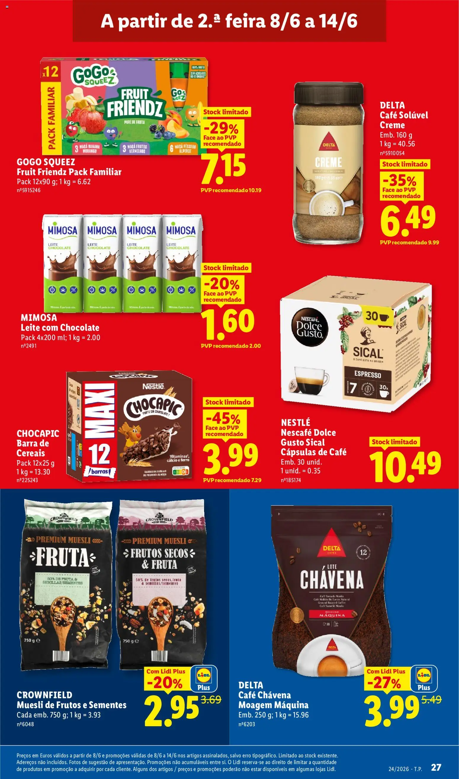 Lidl folheto │ válido de 08.06.2026 | Página: 27 | Produtos: Cálcio, Leite, Nestlé, Café