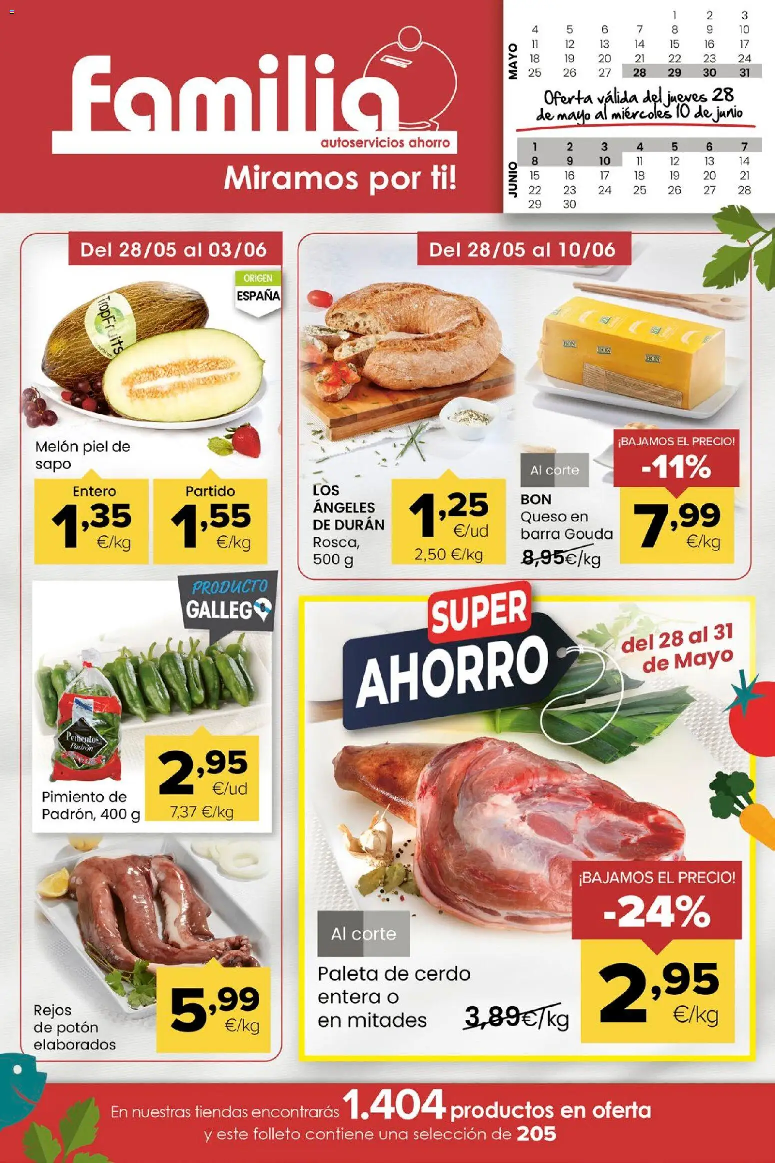 Eroski Miramos por ti! │ válido desde el 28.05.2026 | Página: 1 | Productos: Φορτιστής, Queso, Cerdo, Κάδος απορρυμάτων