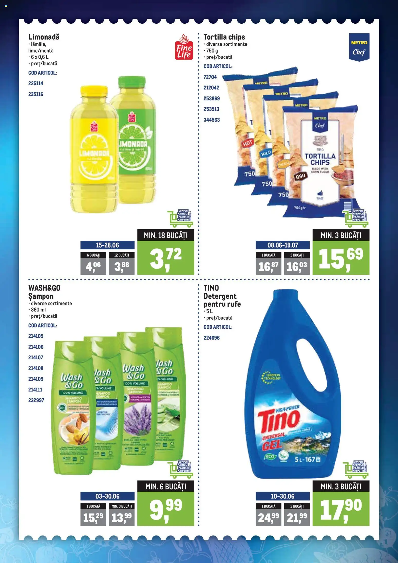Noul catalog Metro – valabil de la 15.06.2026 | Pagină: 3 | Produse: Sıcak su torbası, Șampon, Detergent