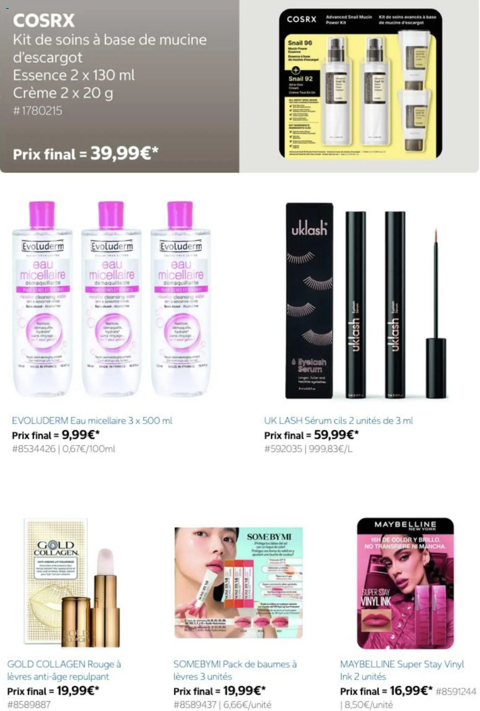 {H1} | Page: 3 | Produits: Base, Serum, Eau micellaire, Crème