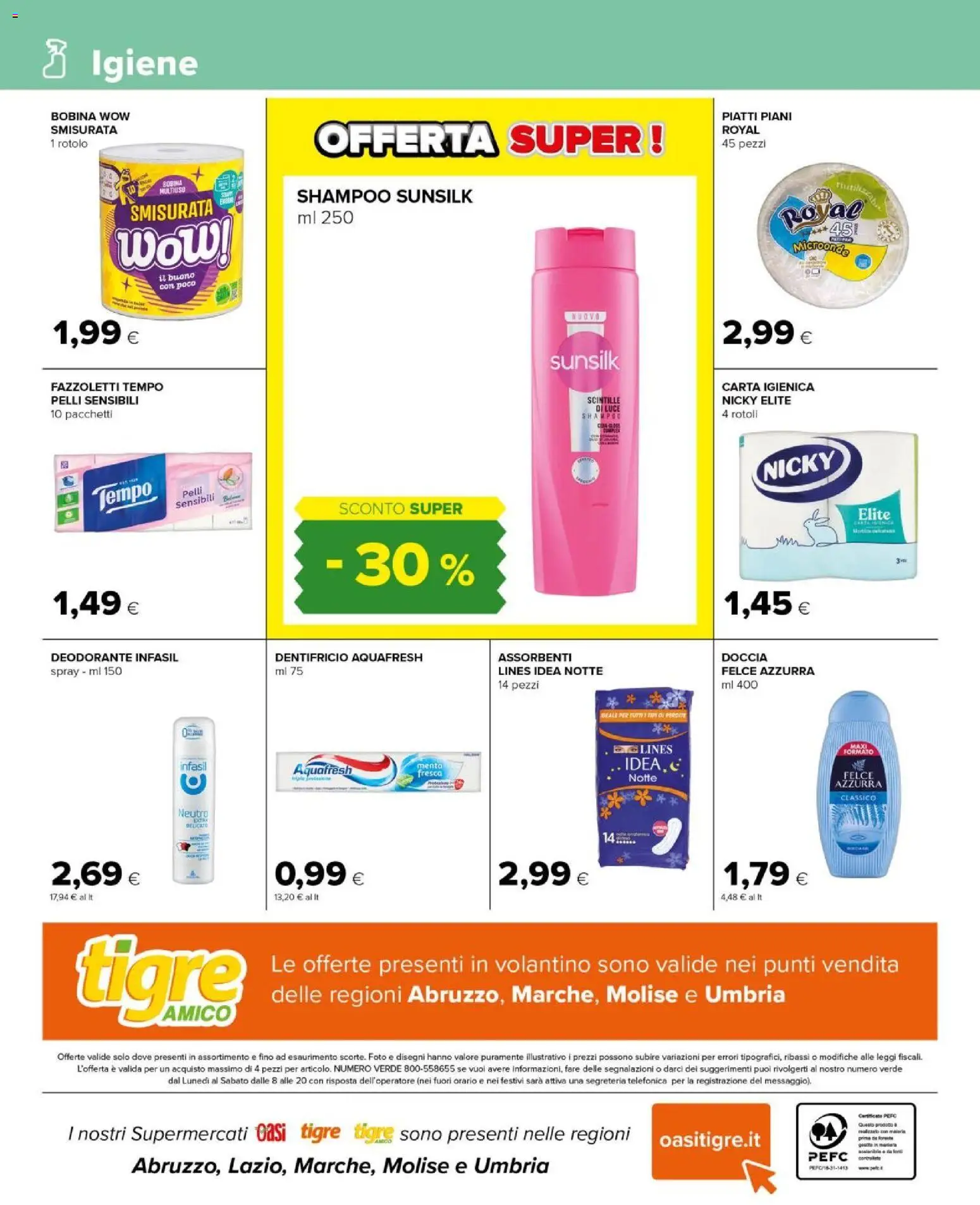 Volantino Tigre del 07.04.2026 | Pagina: 12 | Prodotti: Shampoo, Microonde, Deodorante, Fazzoletti