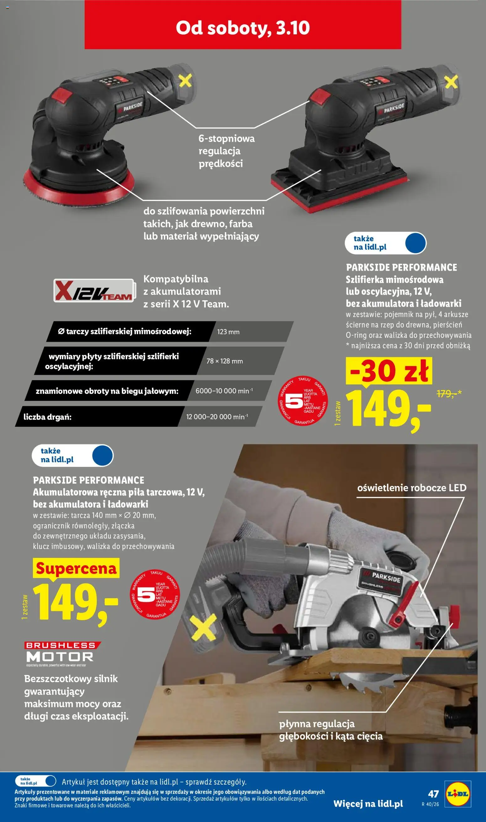 Lidl Polsko katalog od 28.09.2026 | Strana: 55 | Produkty: Parkside, Pila, LED