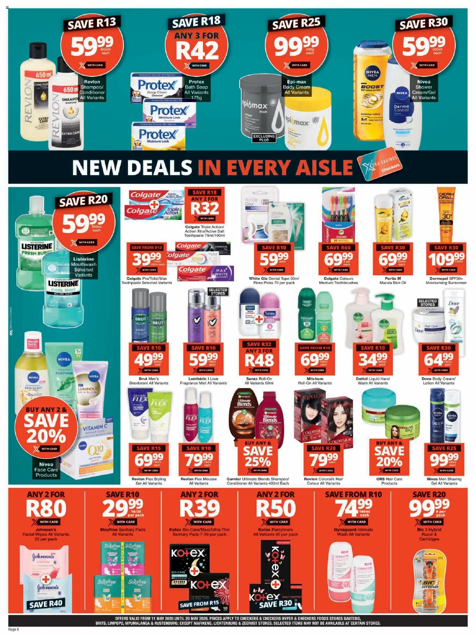 New Checkers catalogue – valid from 11.05.2026 | Page: 8 | Products: Lock, Pads, Conditioner, Tape