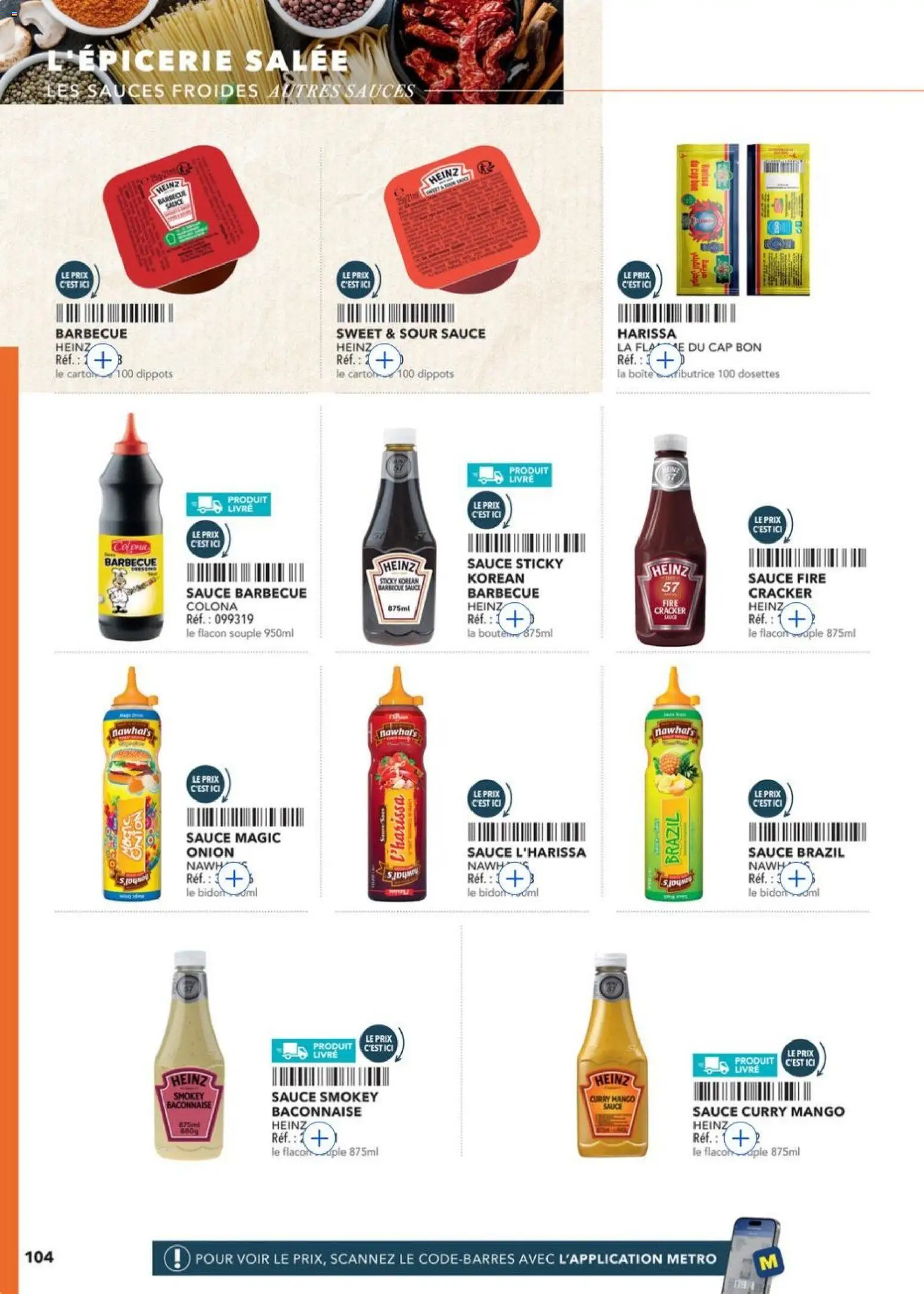 {H1} | Page: 104 | Produits: Barbecue, Harissa, Curry, Livre