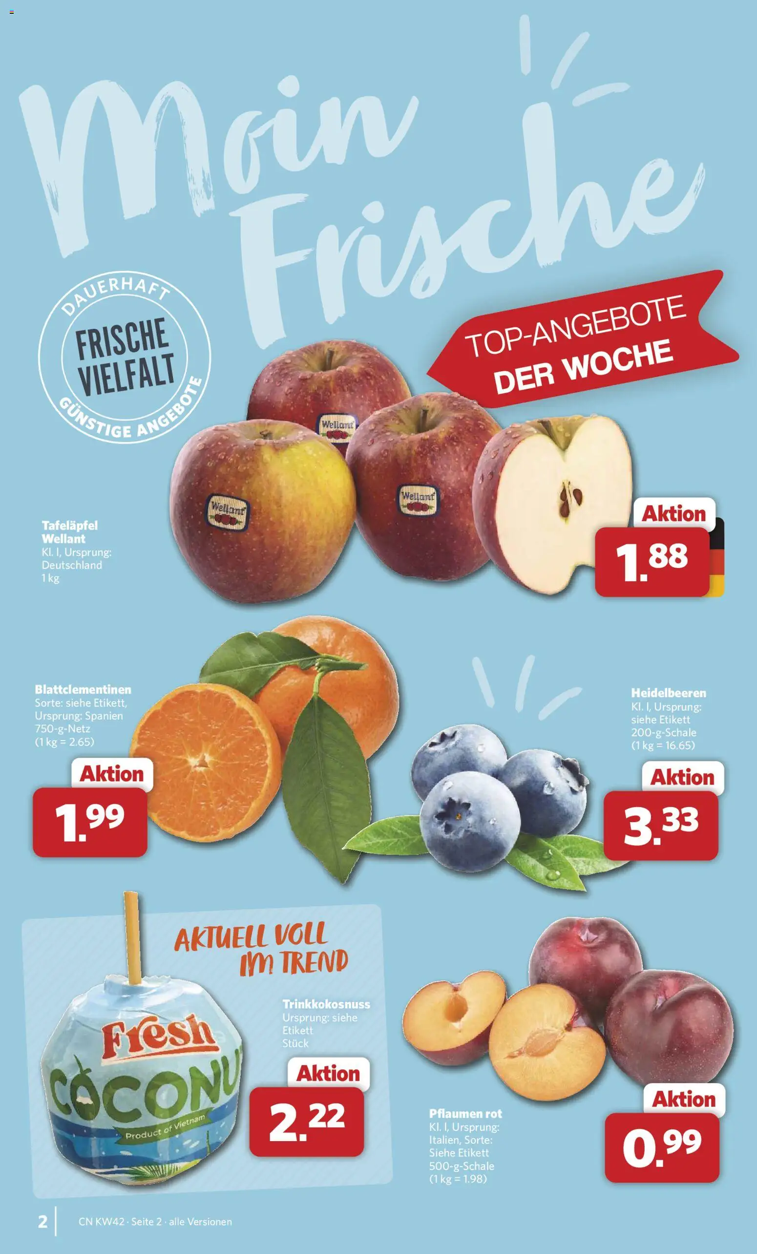 Combi Prospekt – gültig ab 12.10.2026 | Seite: 2 | Produkte: Pflaumen, Heidelbeeren