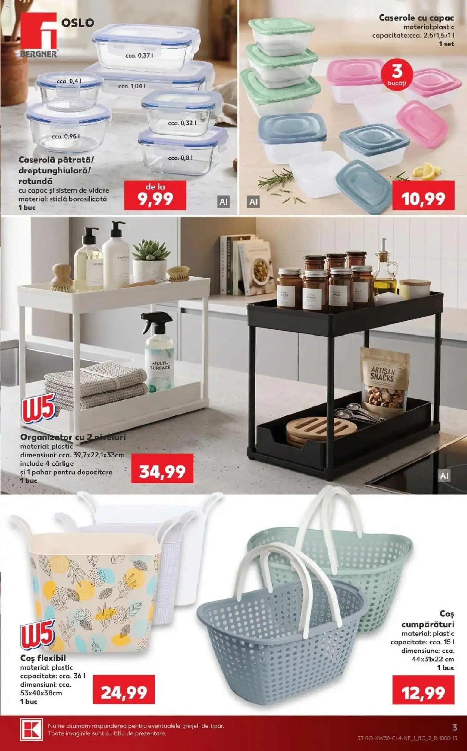 Kaufland Codlea 16.09.2026 - Revista si Oferta | Pagină: 3 | Produse: Caserole, Caserola, Coș, Organizator