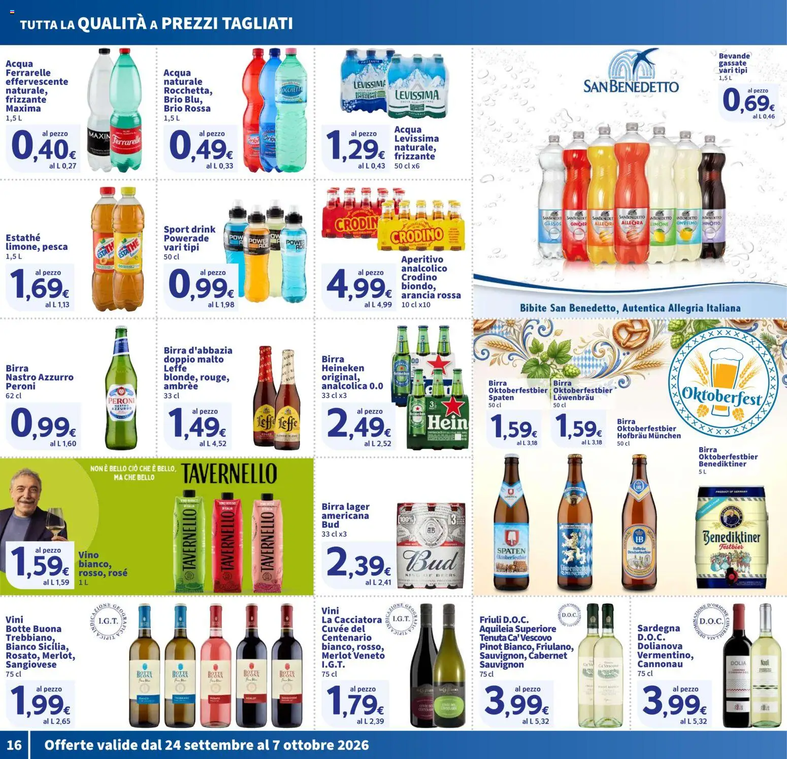 Volantino SIGMA del 24/09/2026 | Pagina: 16 | Prodotti: Acqua, Bevande, Arancia, Aperitivo
