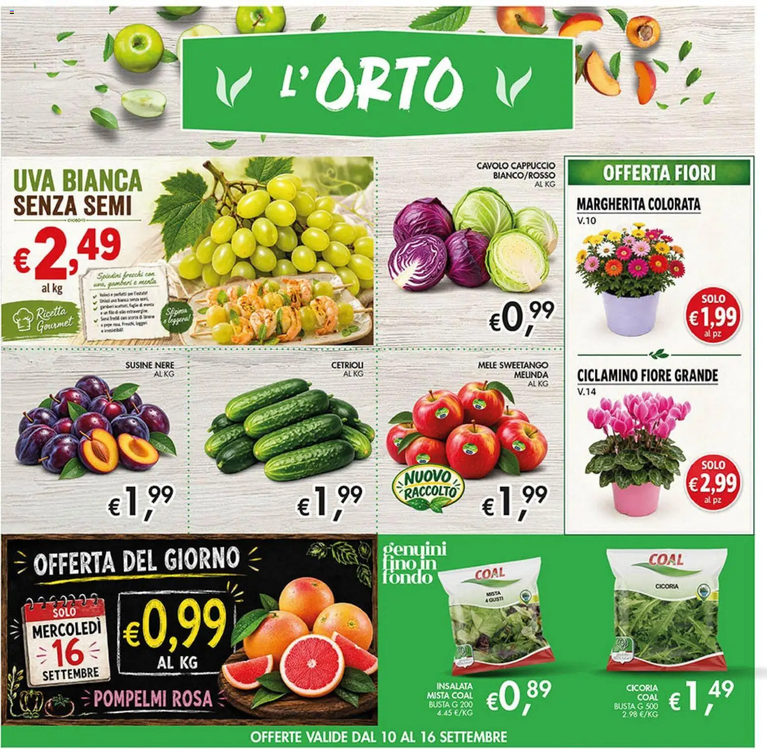 Volantino Coal del 10/09/2026 | Pagina: 6 | Prodotti: Cd, Mele, Fiori, Susine