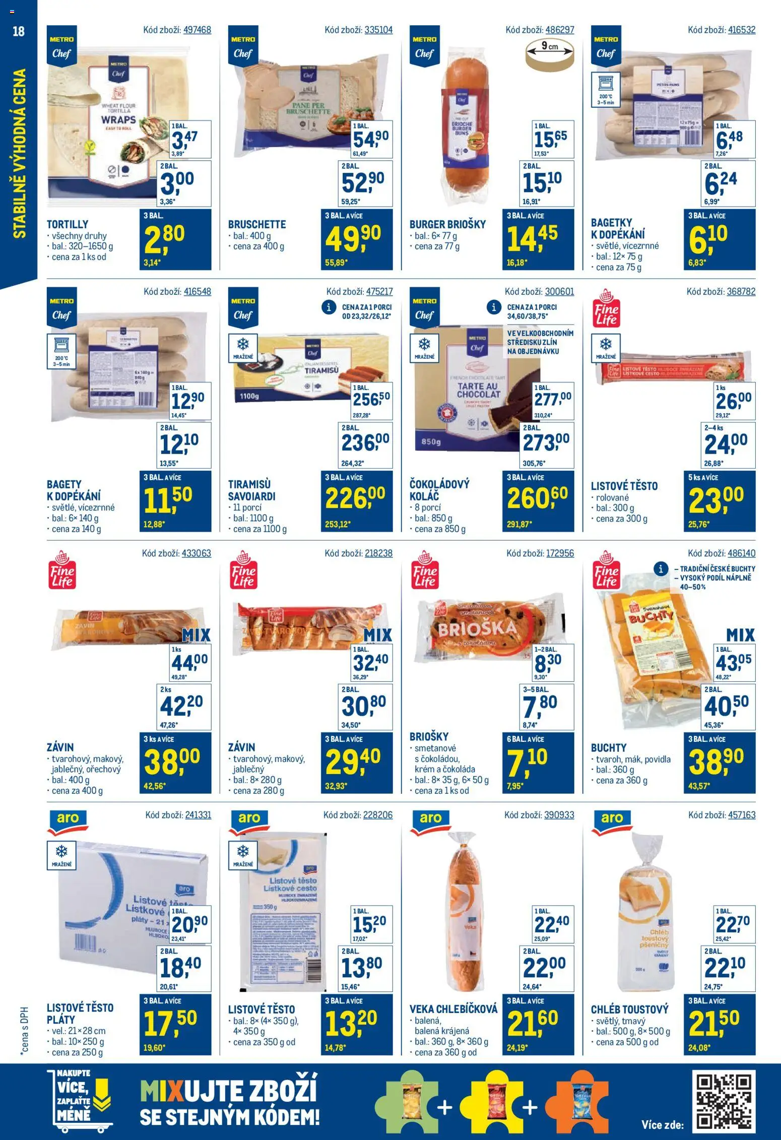 Makro leták - Cash & Carry od 20.05.2026 | Strana: 18 | Produkty: Burger, Krém, Bagety, Tortilly
