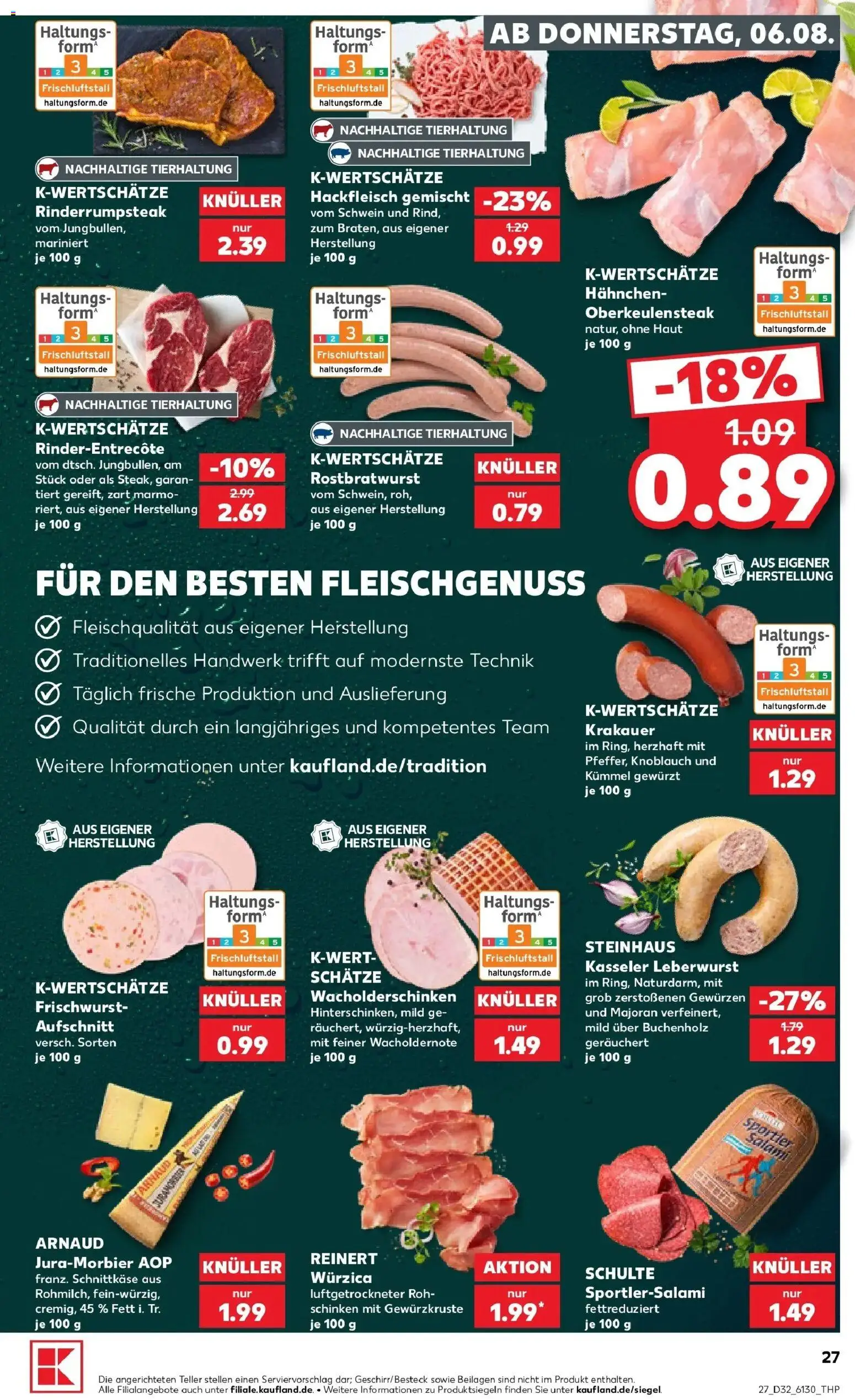 Kaufland Prospekt Freiburg Im Breisgau – gültig ab 03.08.2026 | Seite: 36 | Produkte: Hahnchen, Knoblauch, Schinken, Hackfleisch