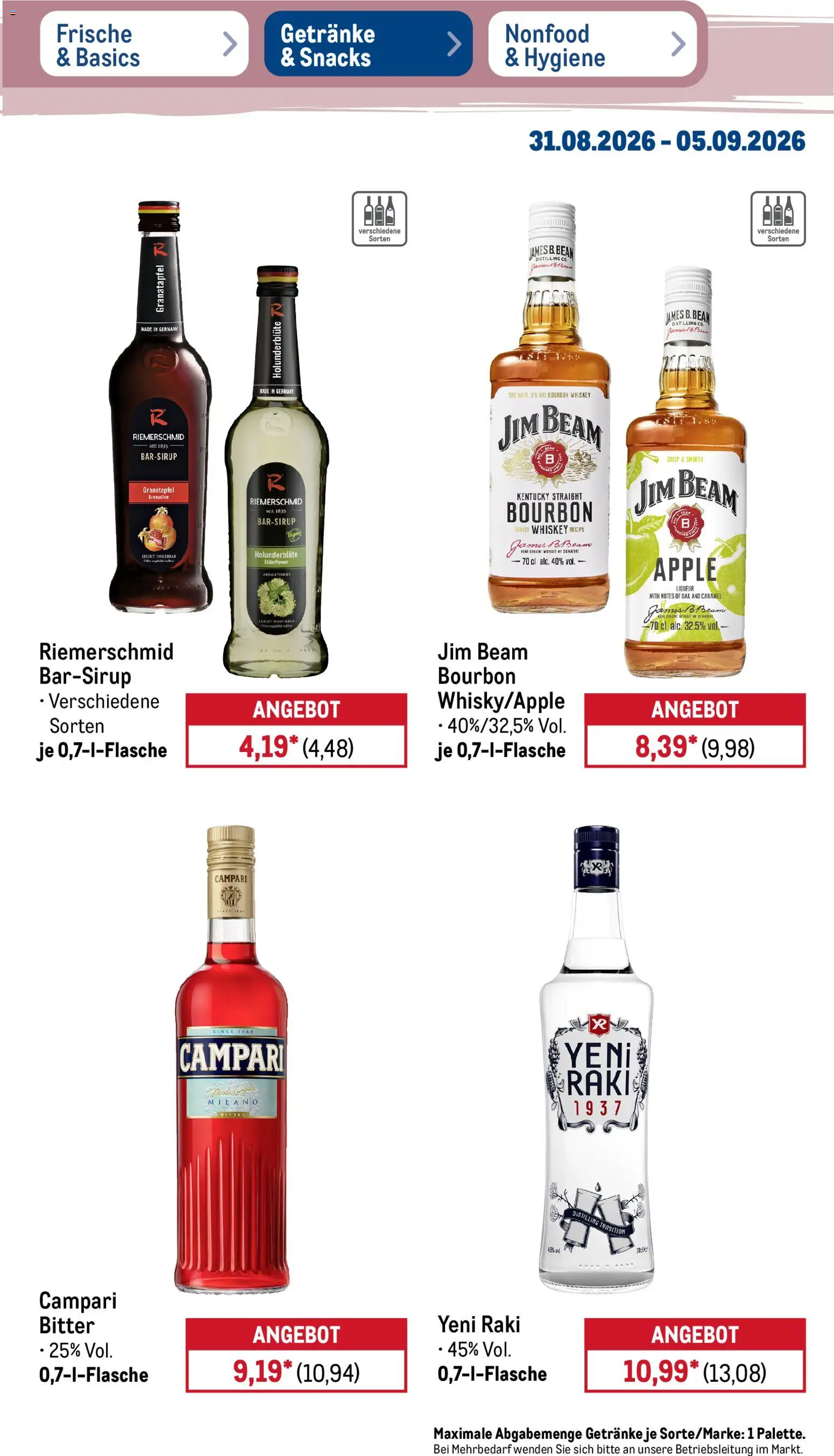 Metro Prospekt – gültig ab 31.08.2026 | Seite: 31 | Produkte: Campari, Apple, Bourbon, Whiskey