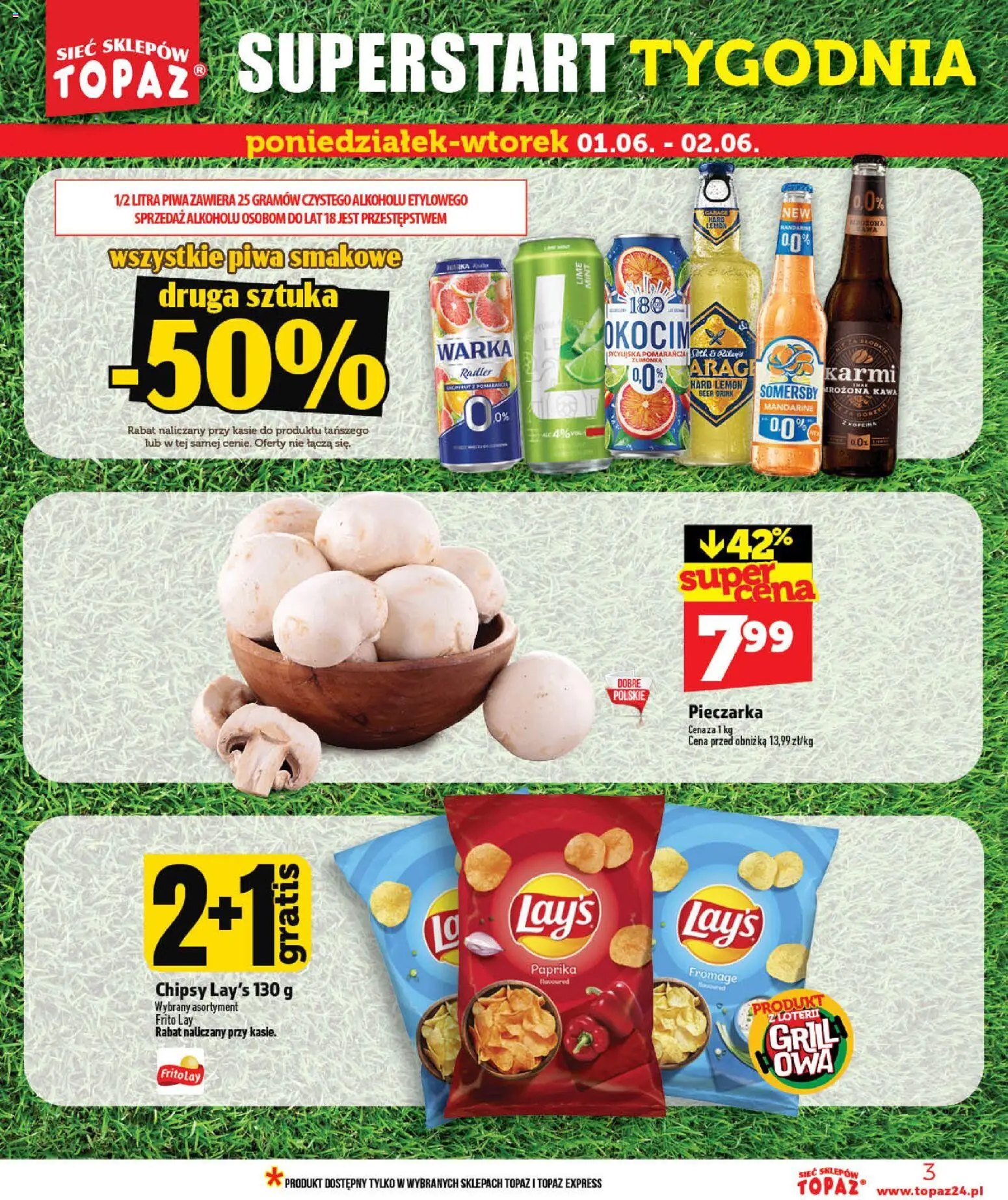 Topaz gazetka - MAZ od 28.05.2026 | Strona: 3 | Produkty: Chipsy, Warka, Kawa, Somersby