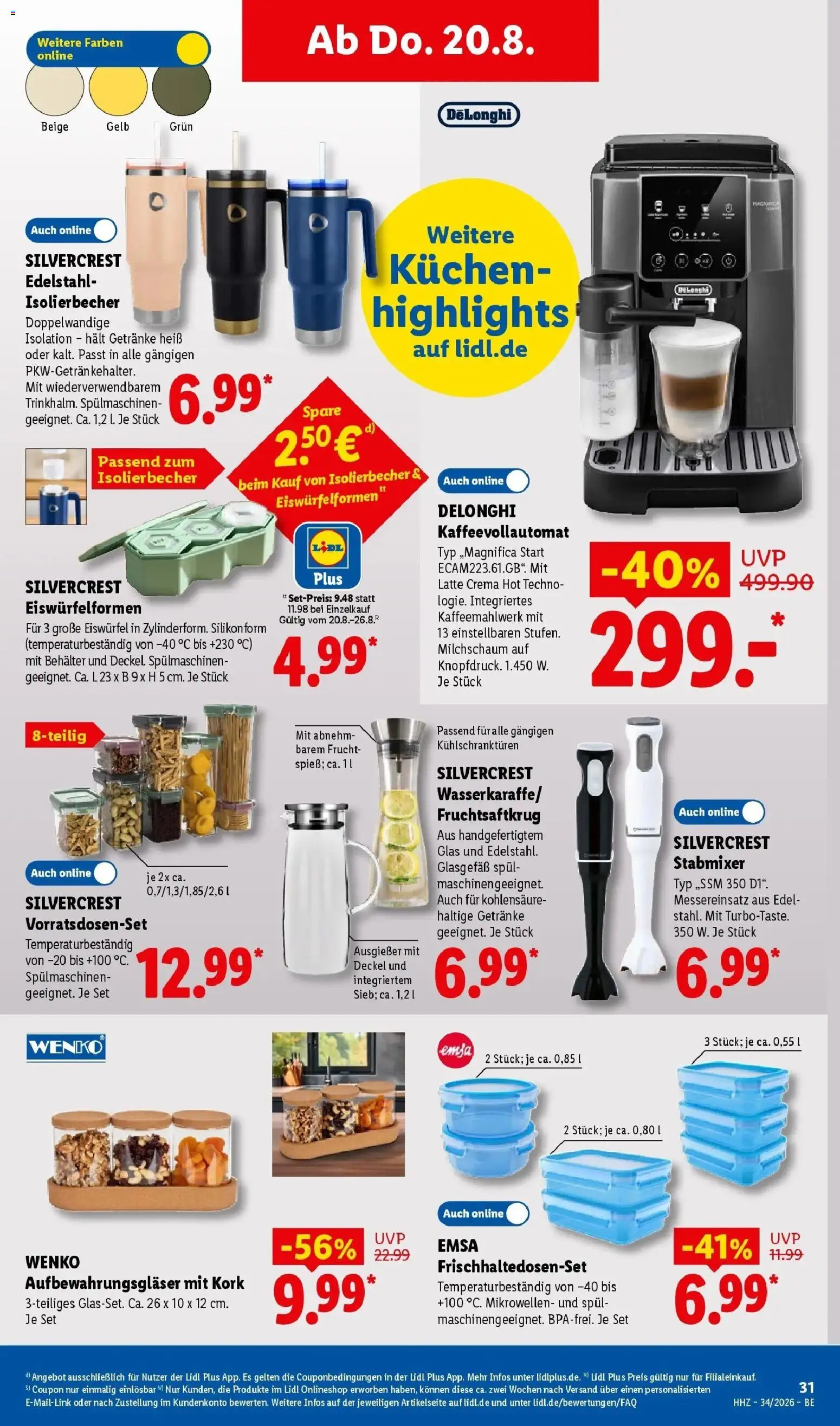 Lidl Prospekt Mahlow (ab 17.08.2026) zum Blättern » Angebote | Seite: 51 | Produkte: Kaffeevollautomat, Kuchen, Stabmixer