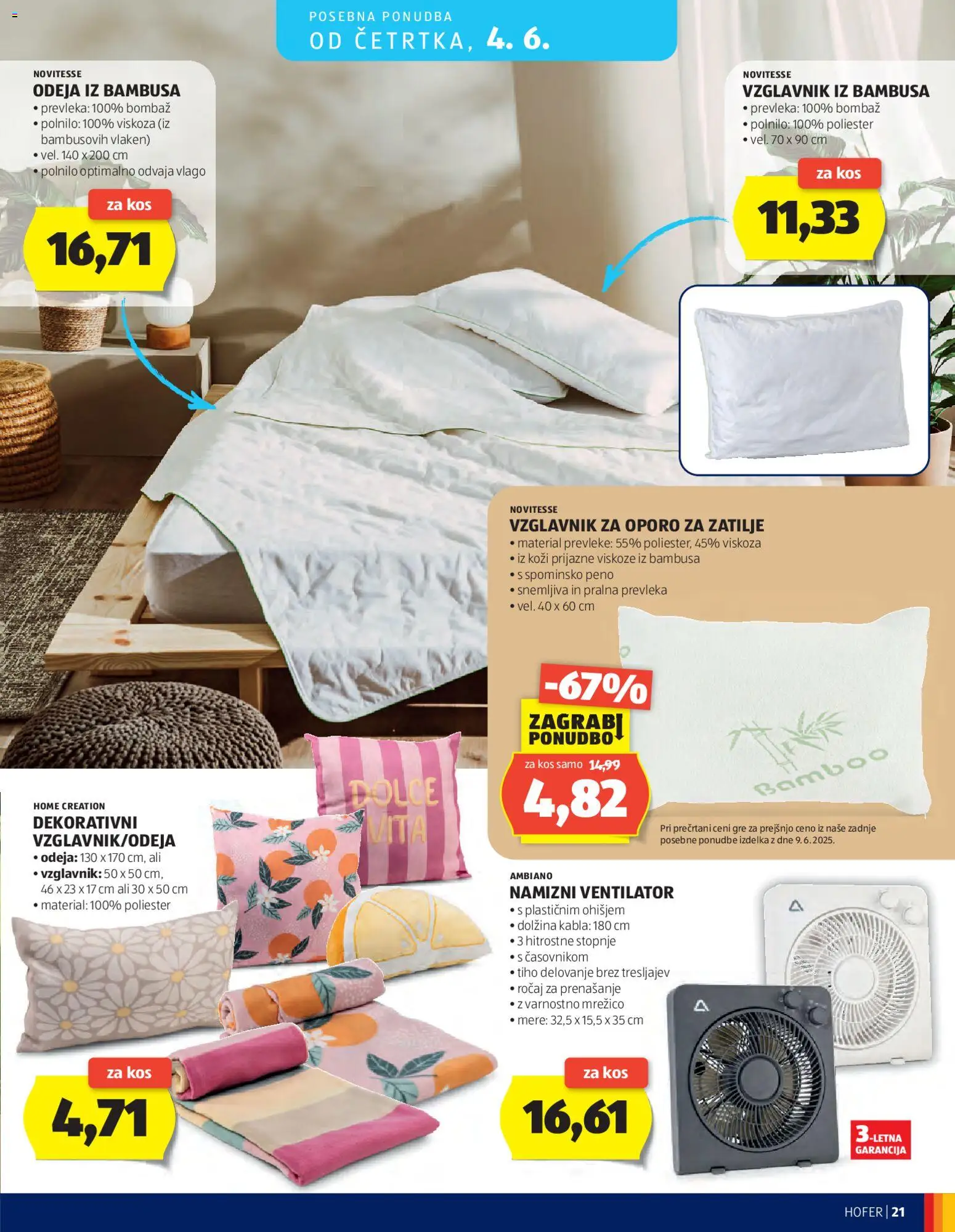 Novi Hofer katalog ponudbe – veljaven od 27.05.2026 | Stran: 21 | Izdelki: Namizni ventilator, Ventilator, Prevleka, Kos
