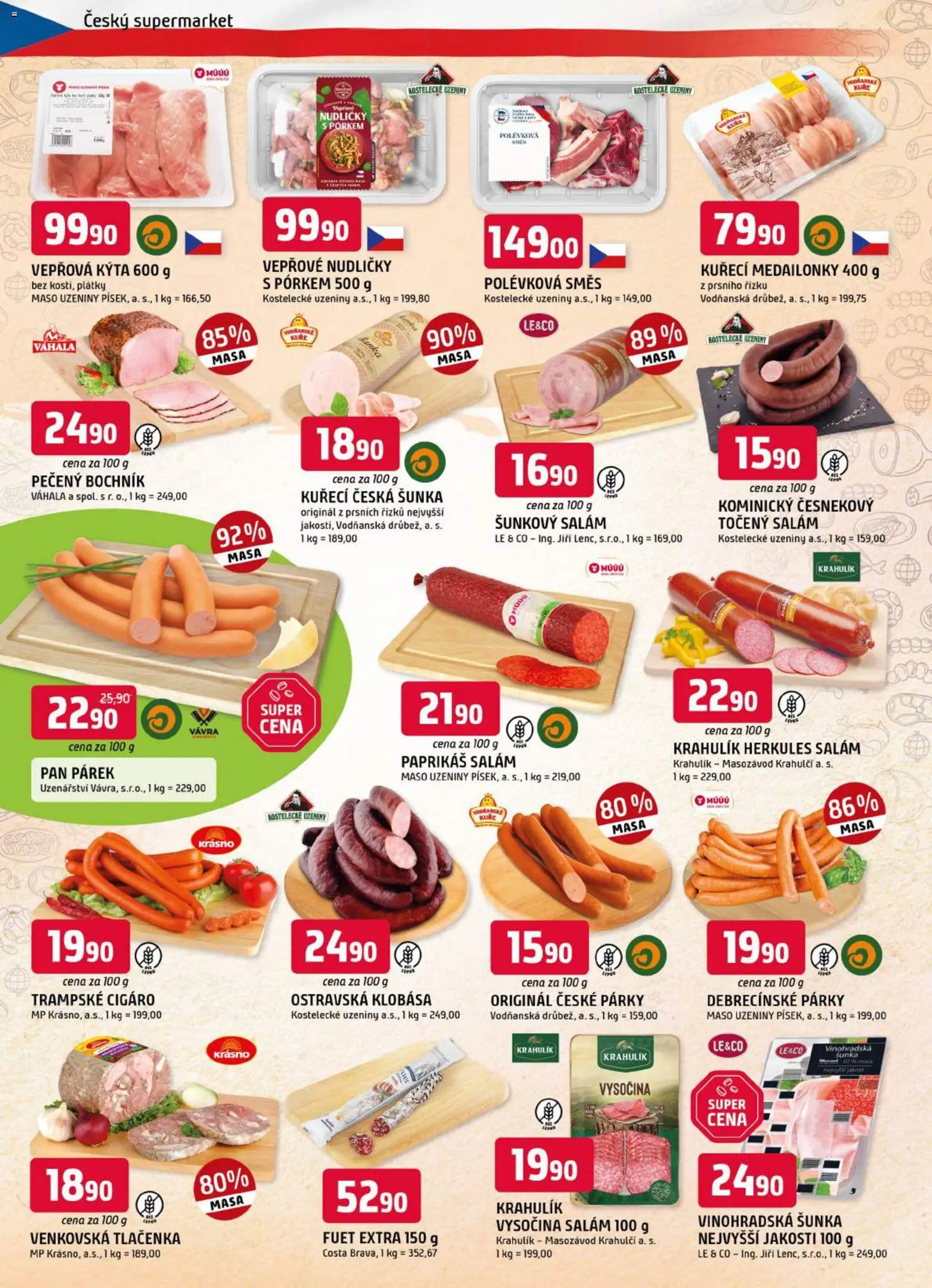 Trefa leták od 28.10.2026 | Strana: 2 | Produkty: Fuet Extra, Šunka, Šunkový salám, Tlačenka
