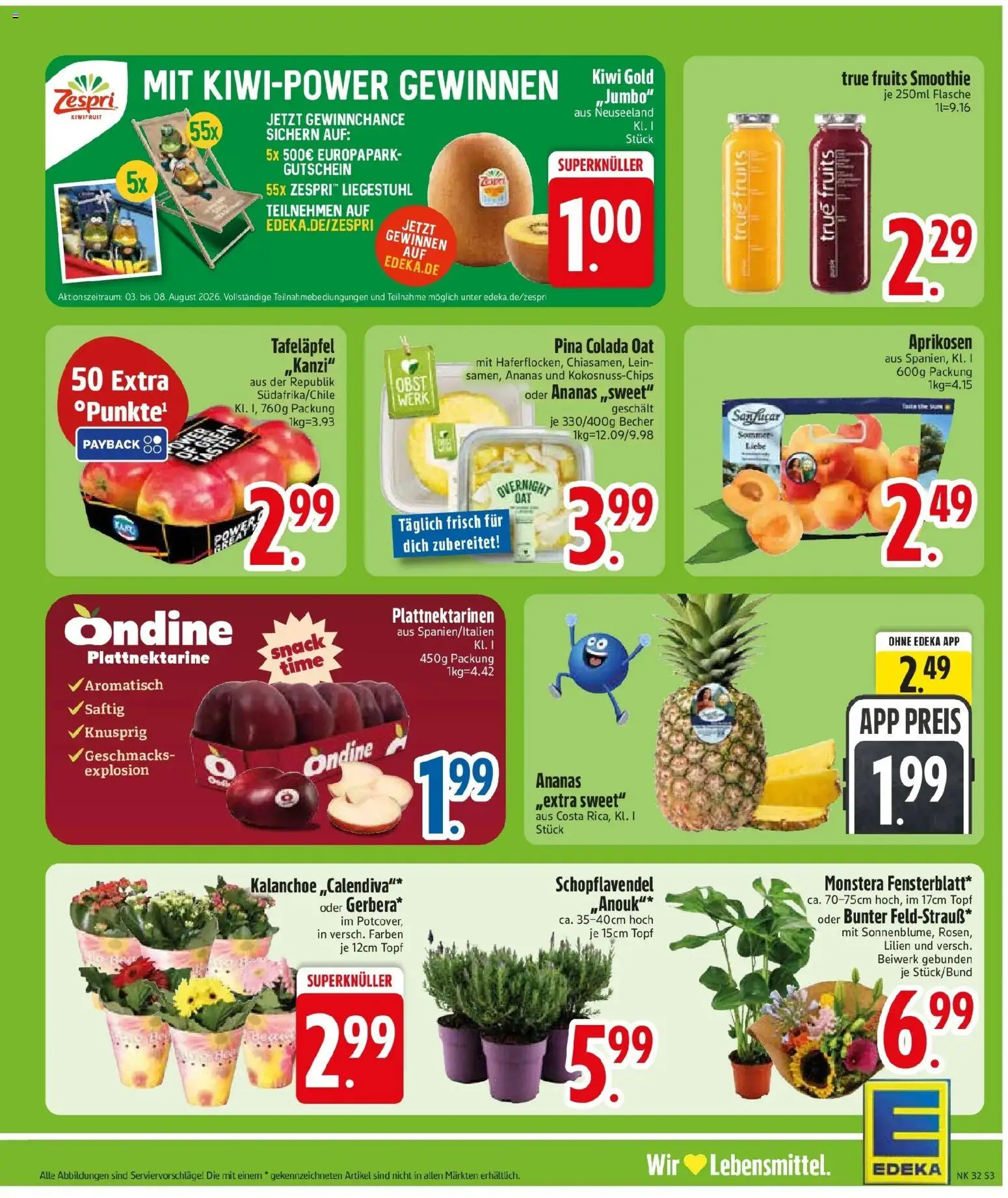 Edeka Prospekt Rosenheim (ab 03.08.2026) » Angebote Online | Seite: 5 | Produkte: Liegestuhl, Ananas, Obst, Kiwi