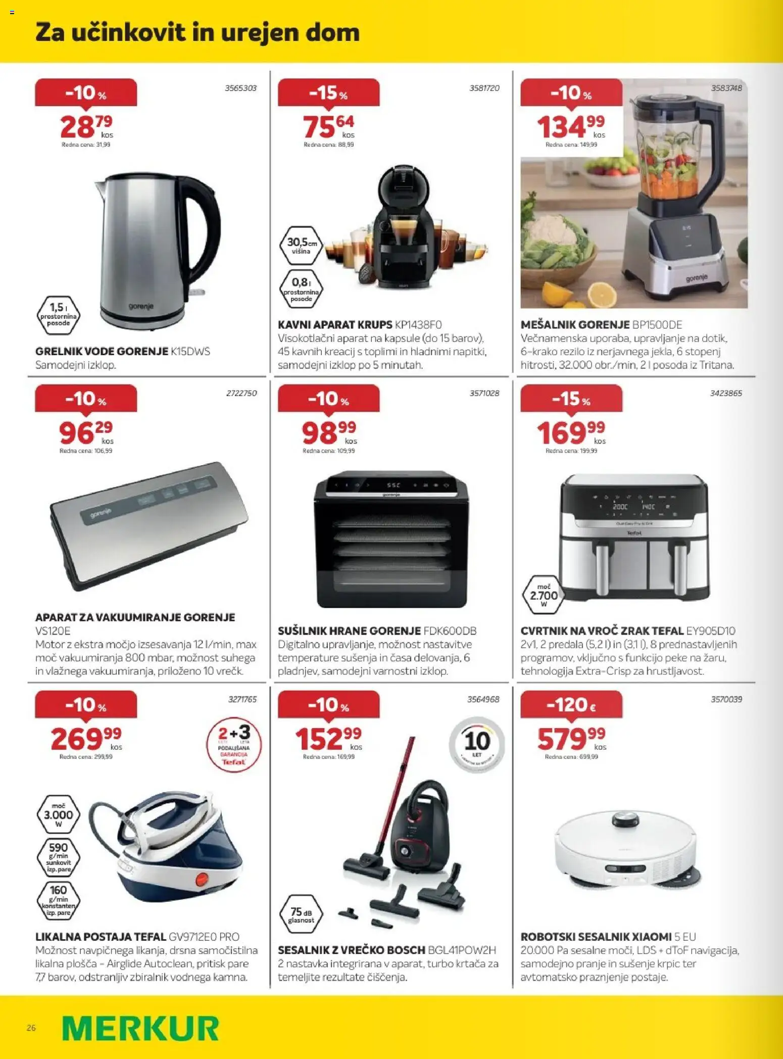 Novi Merkur katalog ponudbe – veljaven od 02.09.2026 | Stran: 26 | Izdelki: Mesalnik, Krtaca, Grelnik vode, Sesalnik