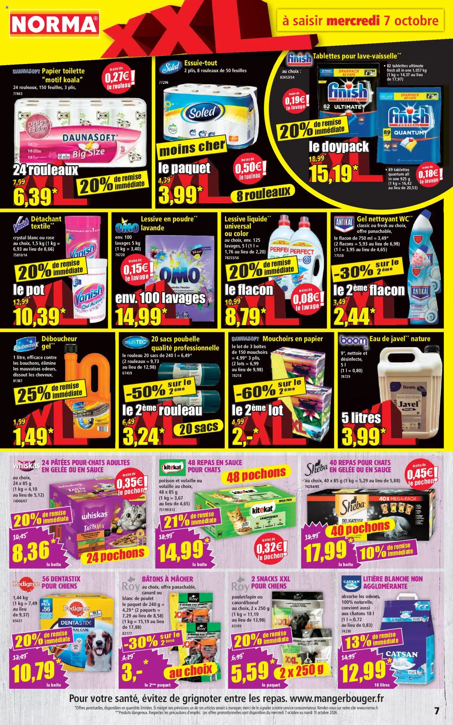 {H1} | Page: 7 | Produits: Snacks, Détachant, Eau de javel, Gelée