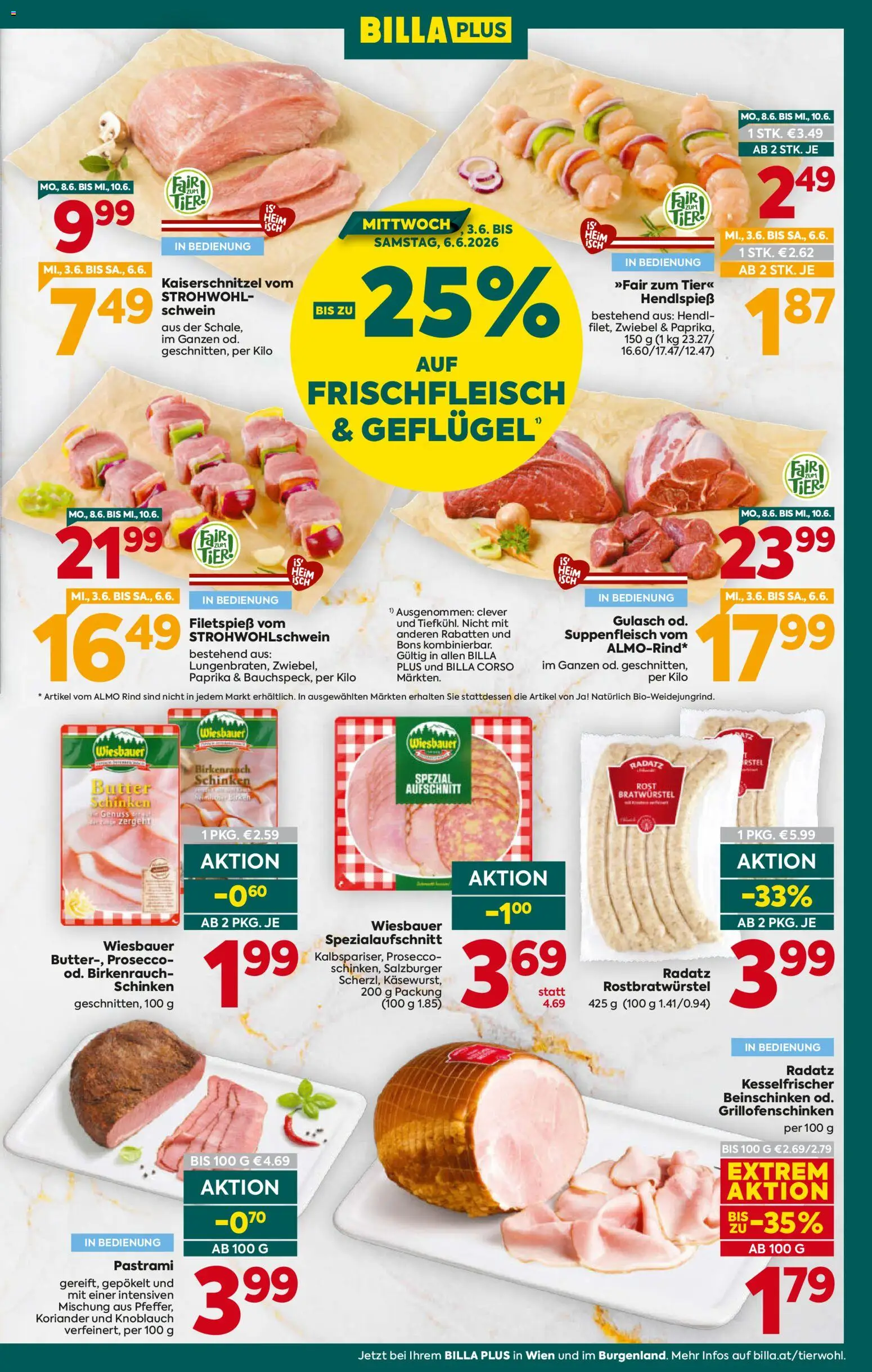 Billa Plus Flugblatt gültig ab 03.06.2026 | Seite: 7 | Produkte: Knoblauch, Butter, Schinken
