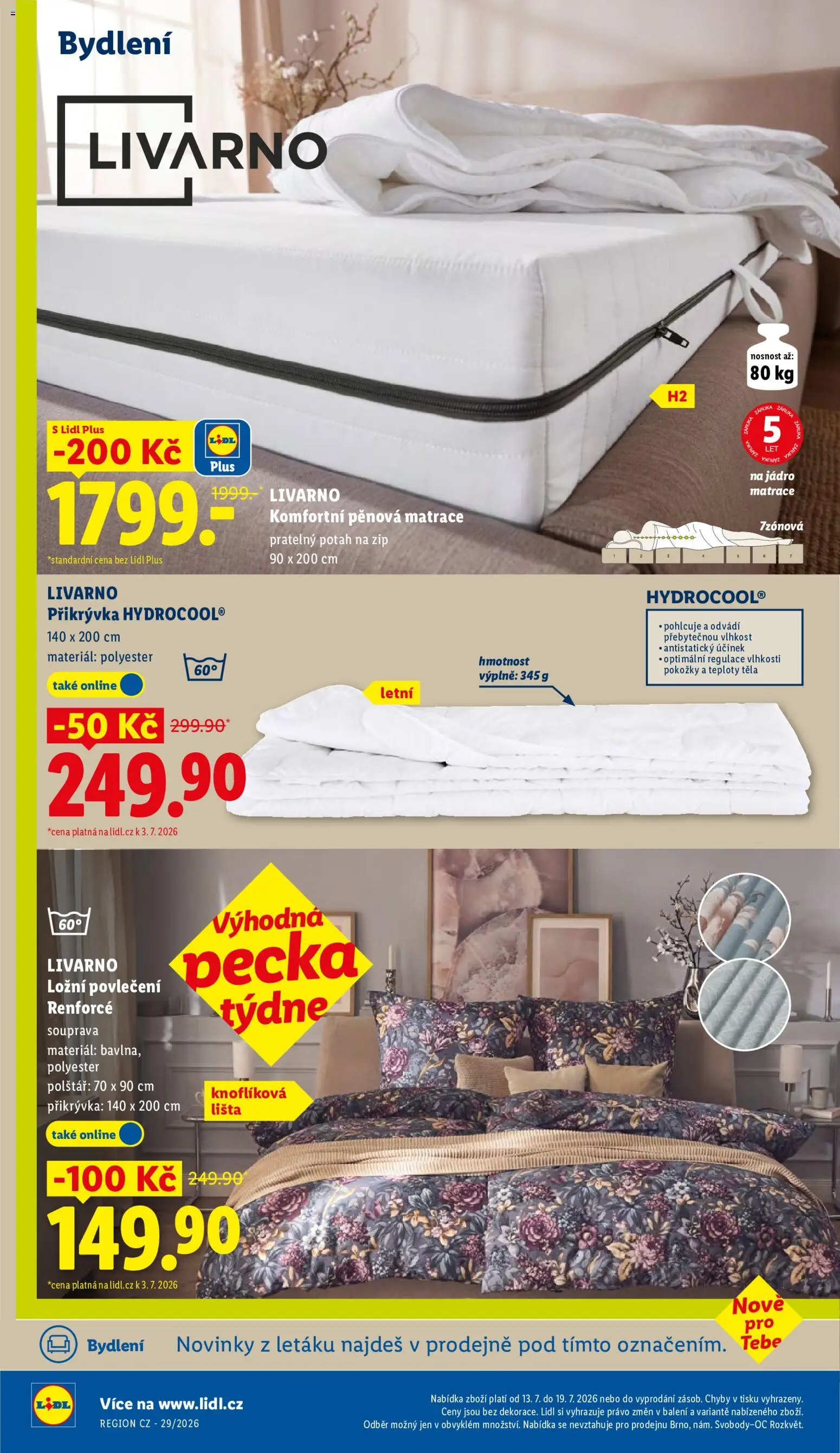 Lidl leták od 13.07.2026 | Strana: 32 | Produkty: Povlečení, Ložní povlečení, Polštář, Přikrývka