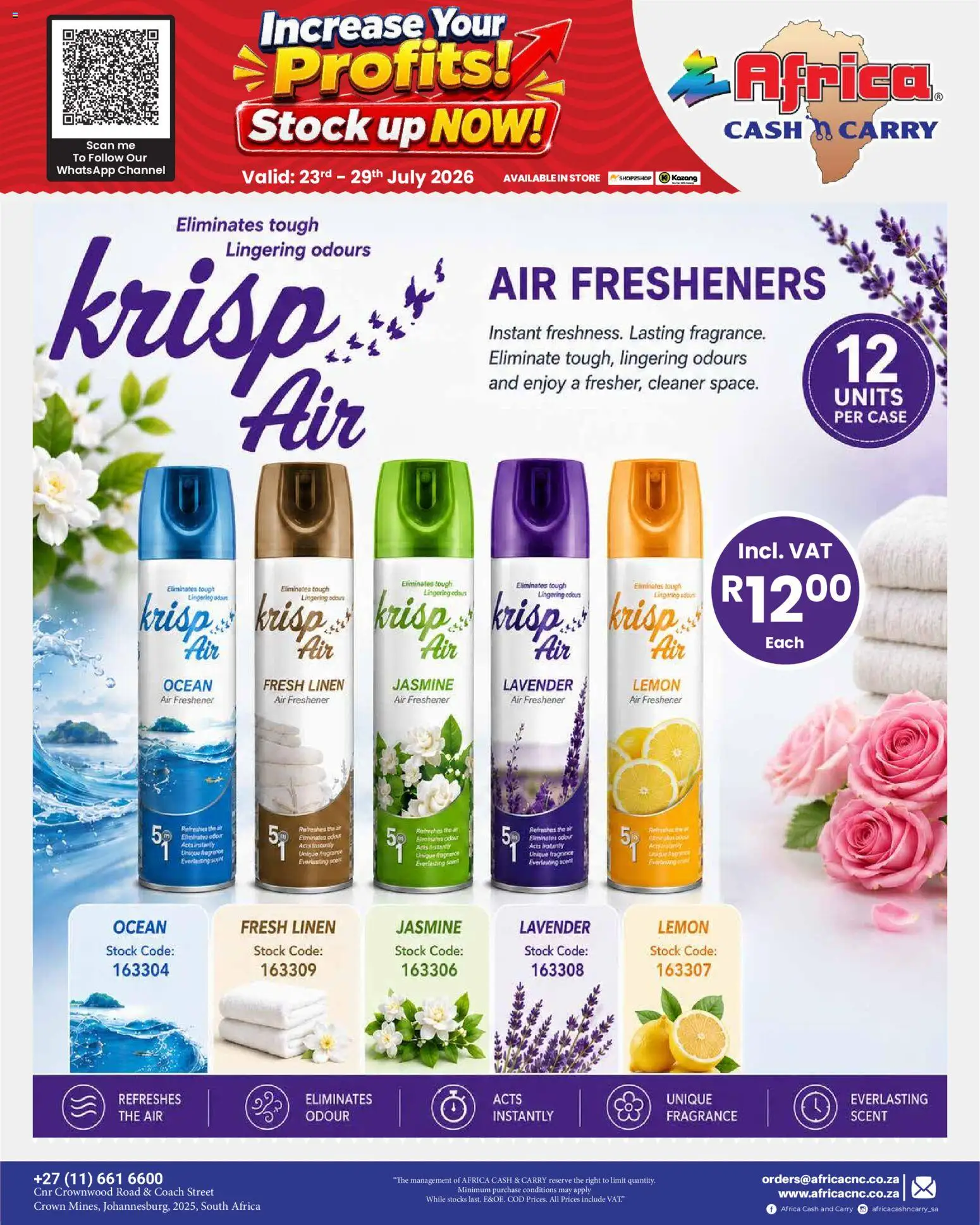 New Africa Cash & Carry catalogue – valid from 23/07/2026 | Page: 17 | Products: Case, Air freshener, Fragrance, Lemon