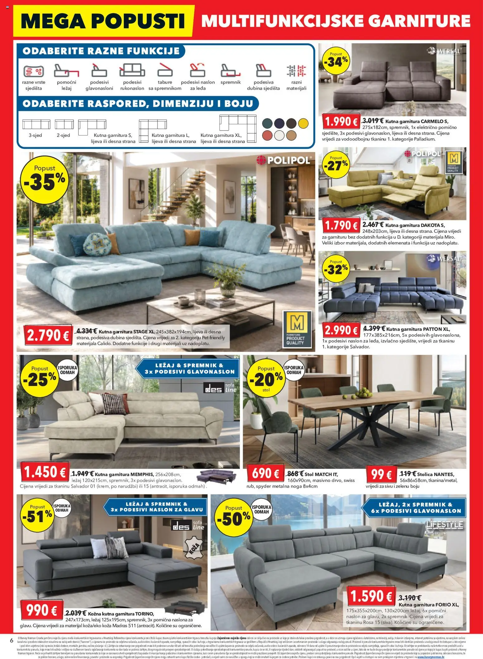 Harvey Norman katalog | vrijedi od 16.07.2026 | Stranica: 6 | Proizvodi: Stol, Stolica, Kutna garnitura, Audio