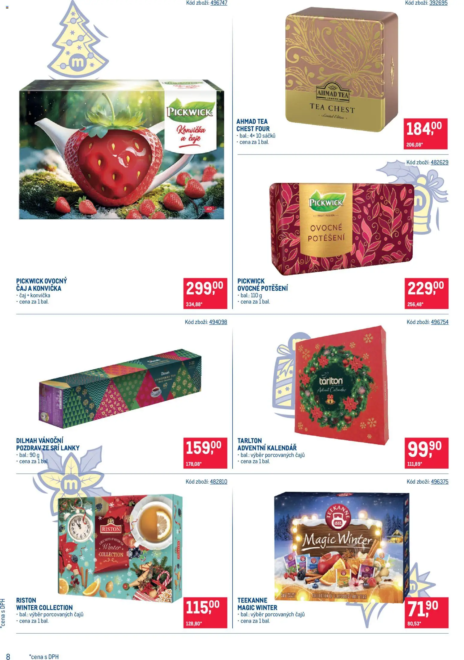 Makro leták - Dárkové balíčky od 21.10.2026 | Strana: 8 | Produkty: Čaj, Teekanne, Adventní kalendář, Kalendář