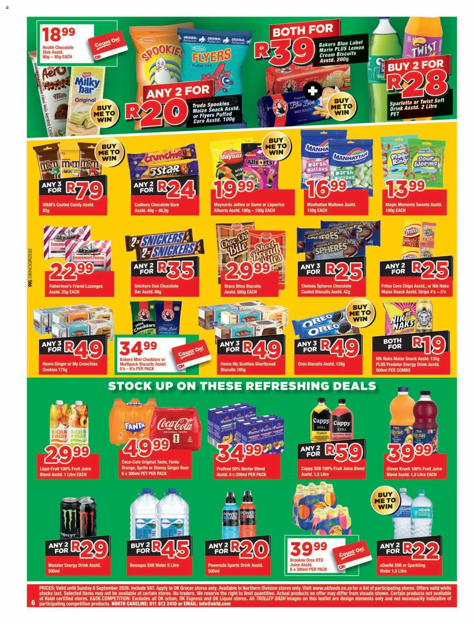 New OK Foods catalogue – valid from 25/08/2026 | Page: 6 | Products: Sweets, Milk, Chocolate, Juice