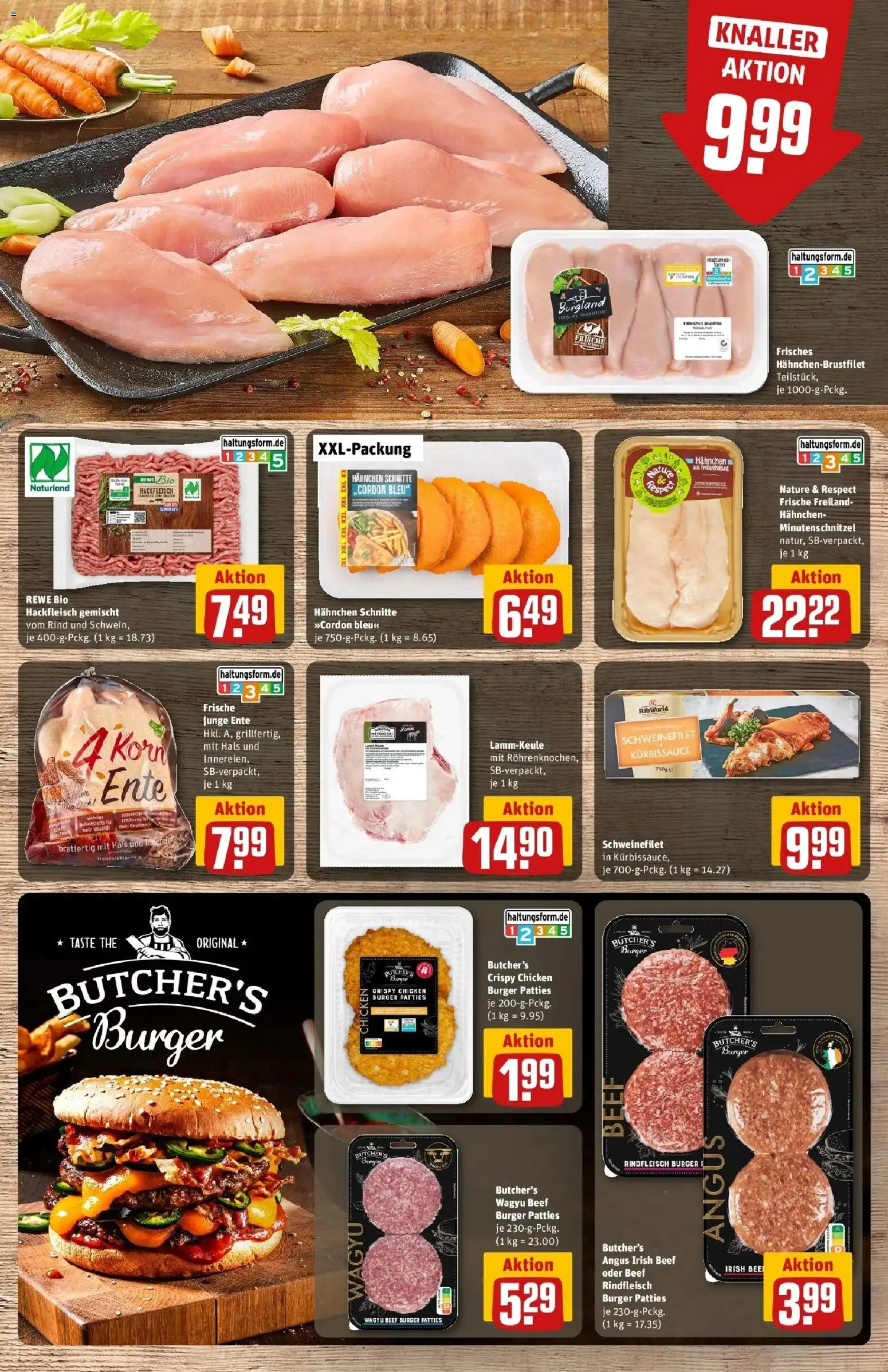 REWE Prospekt ab 26.10.2026 zum Blättern » Angebote | Seite: 9 | Produkte: Lammkeule, Rindfleisch, Ente, Hackfleisch