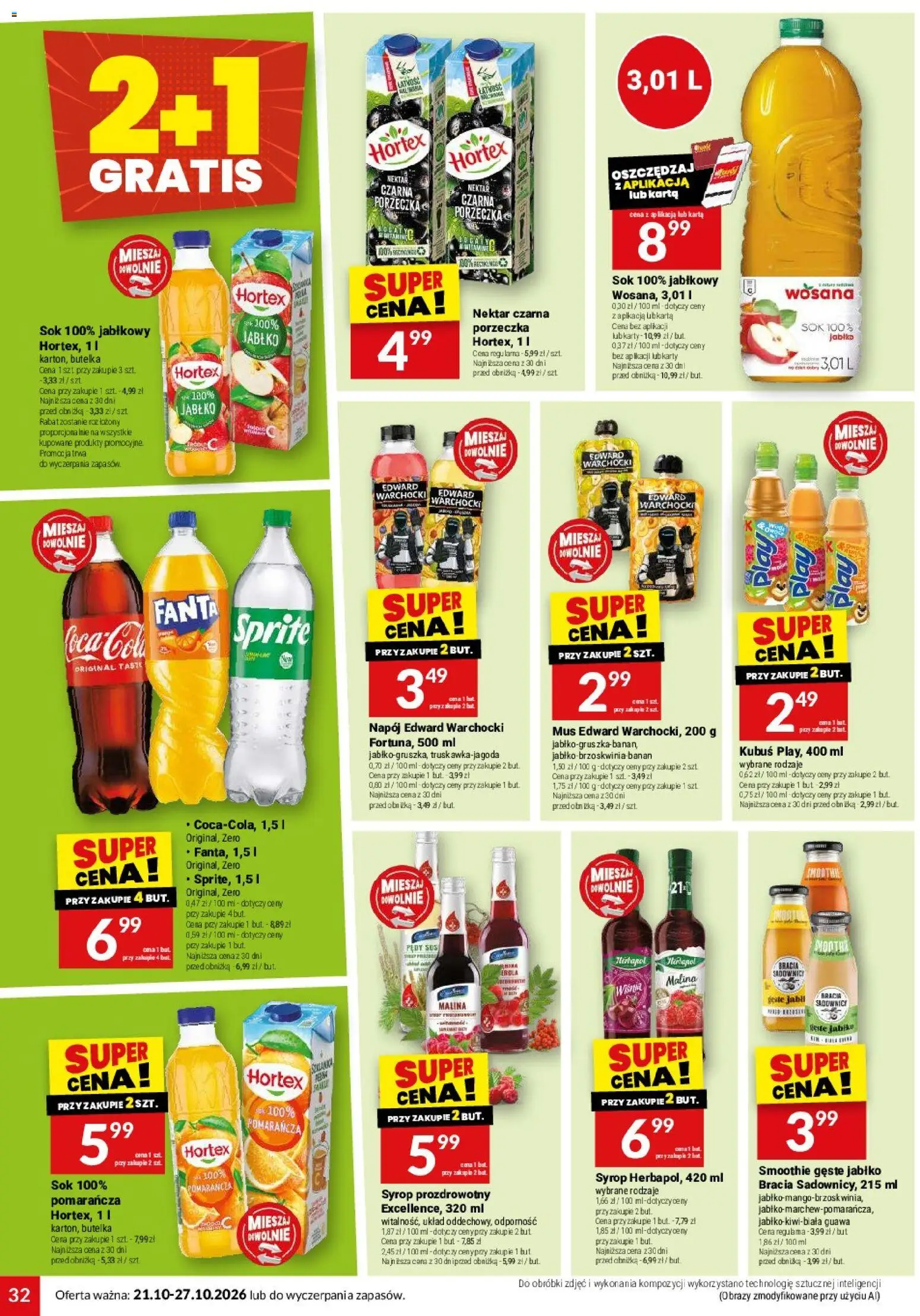 Twój Market gazetka od 21.10.2026 | Strona: 32 | Produkty: Karta, Smoothie, Sprite, Sok