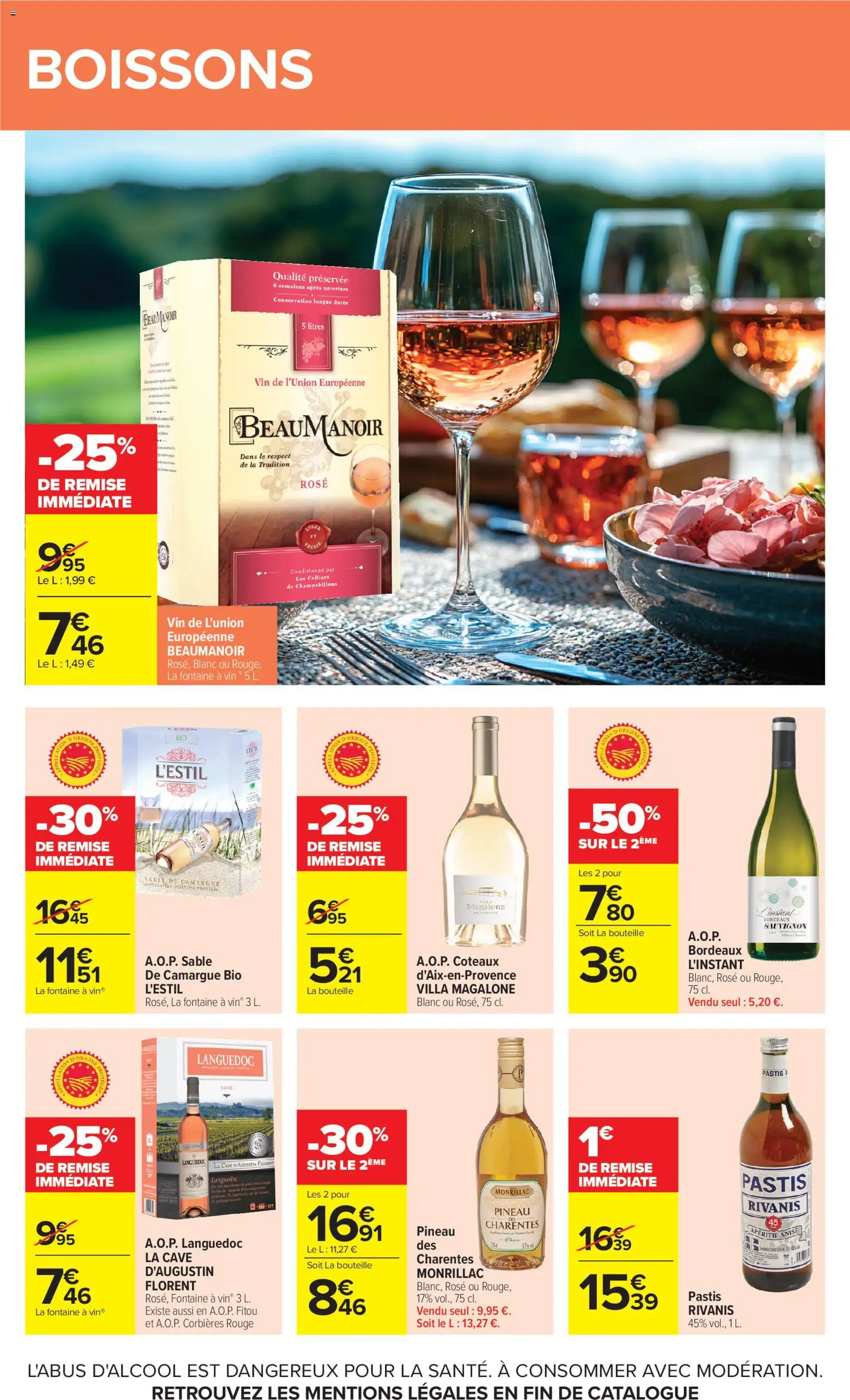 {H1} | Page: 42 | Produits: Pastis, Vin