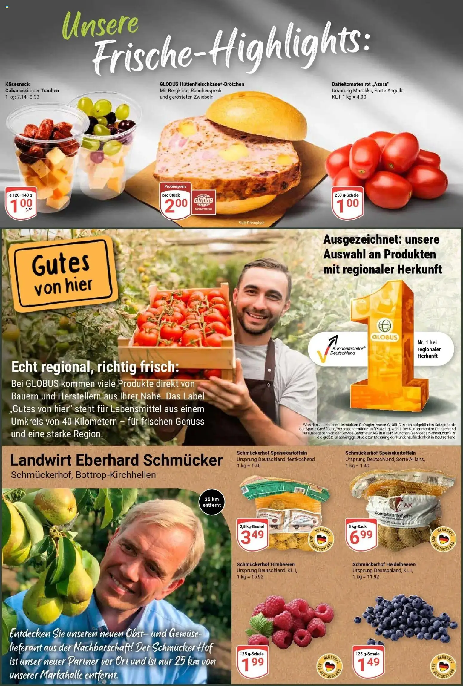 Globus Prospekt Duisburg – gültig ab 31.08.2026 | Seite: 2 | Produkte: Himbeeren, Trauben, Gemüse, Obst