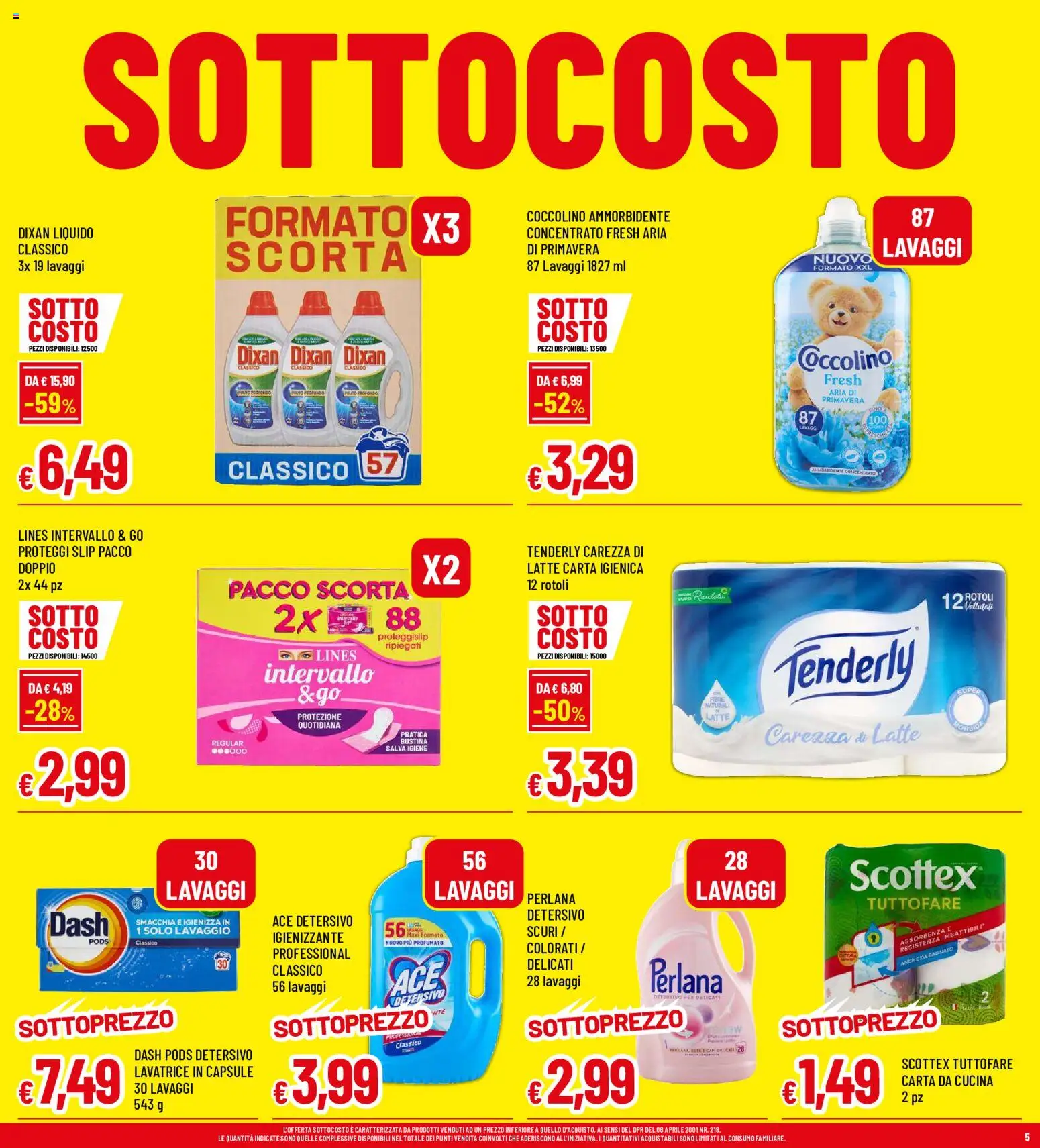 Volantino Famila del 29/10/2026 | Pagina: 5 | Prodotti: Carta igienica, Ammorbidente, Proteggi slip, Latte