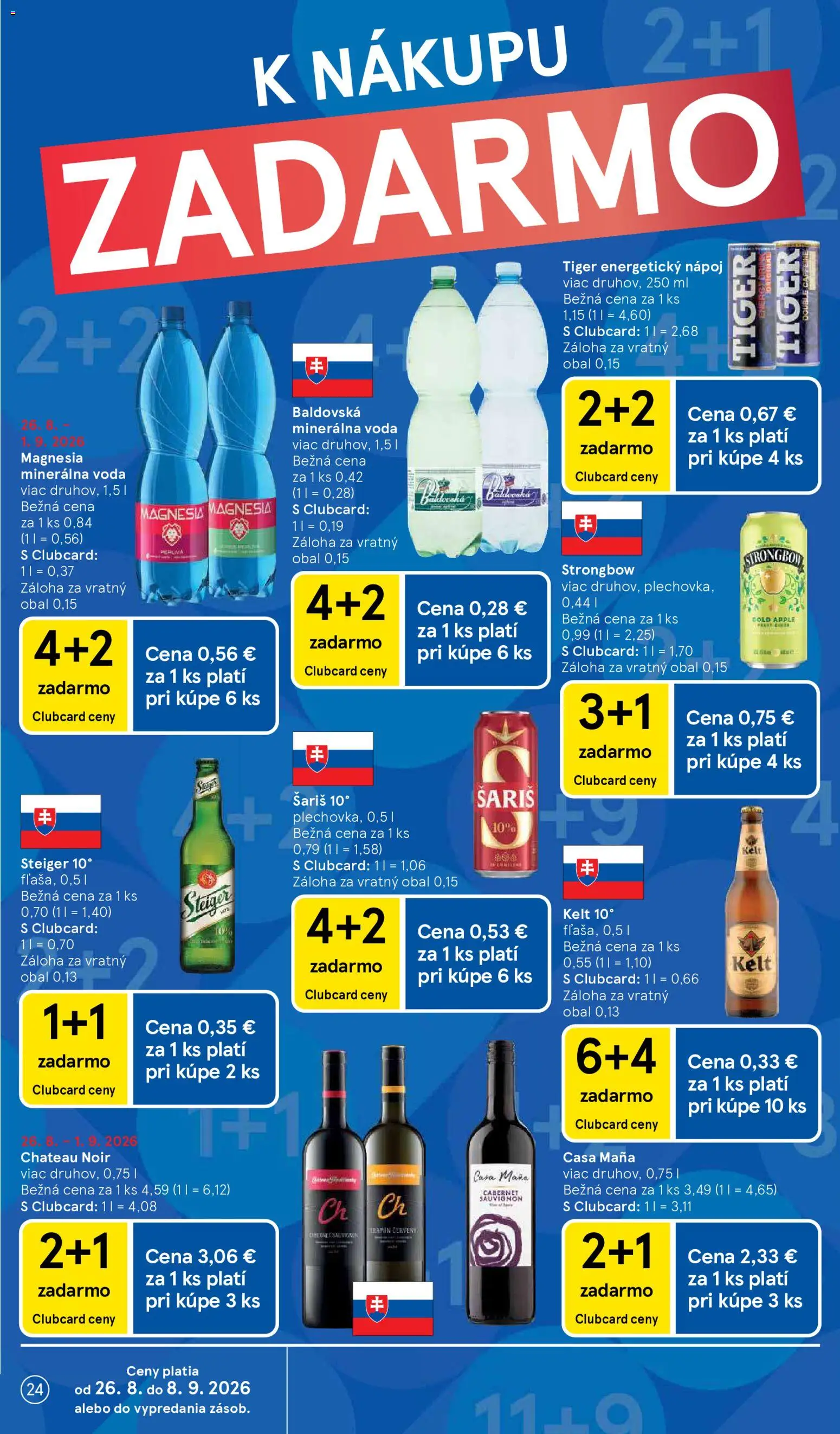Nové Tesco akcie – leták je platný od 26.08.2026 | Strana: 24 | Produkty: Cider, Apple, Šariš, Baldovská