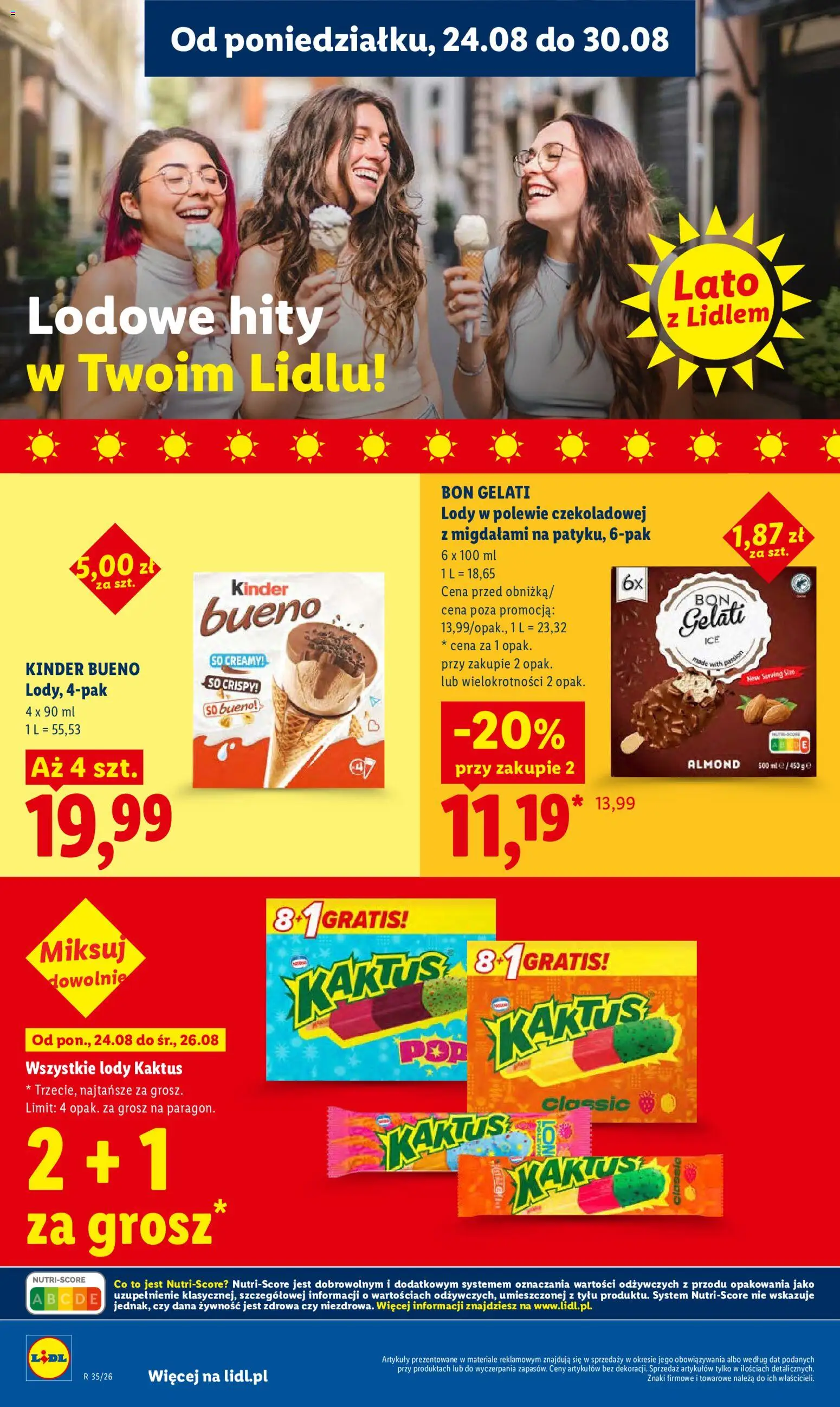 Lidl Polsko leták od 24.08.2026 | Strana: 70 | Produkty: Bon Gelati, Kinder, Kinder Bueno