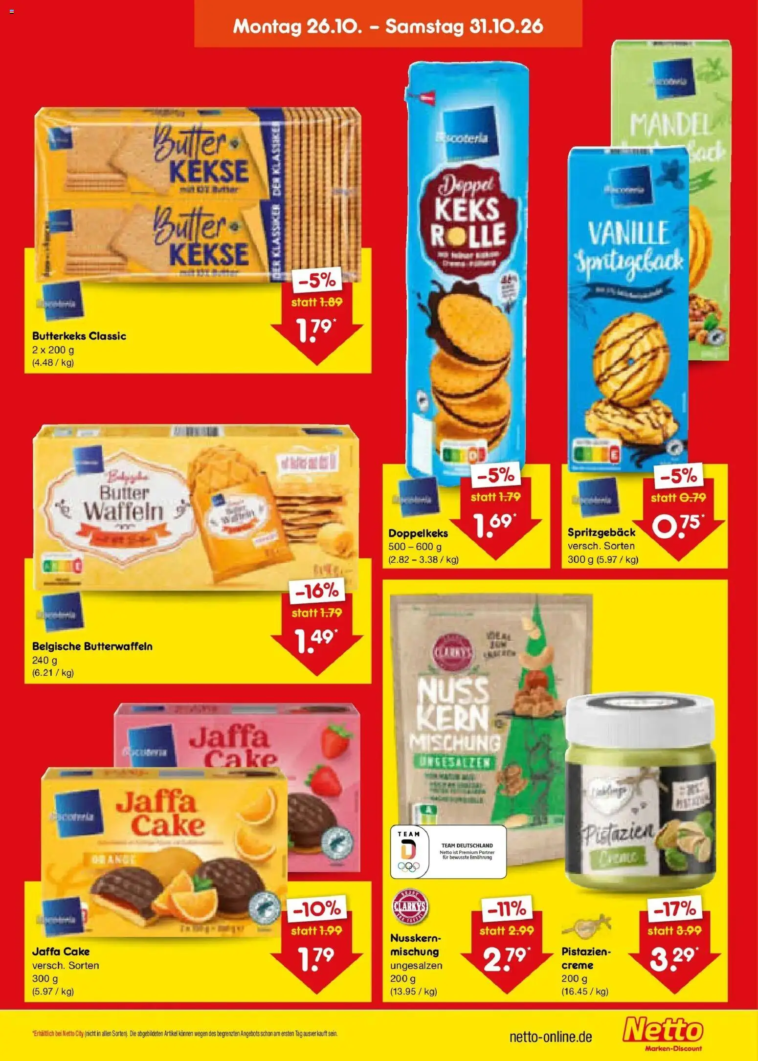 Netto Marken-Discount Prospekt Hamburg – gültig ab 26.10.2026 | Seite: 5 | Produkte: Butter, Creme, Waffeln, Vanille