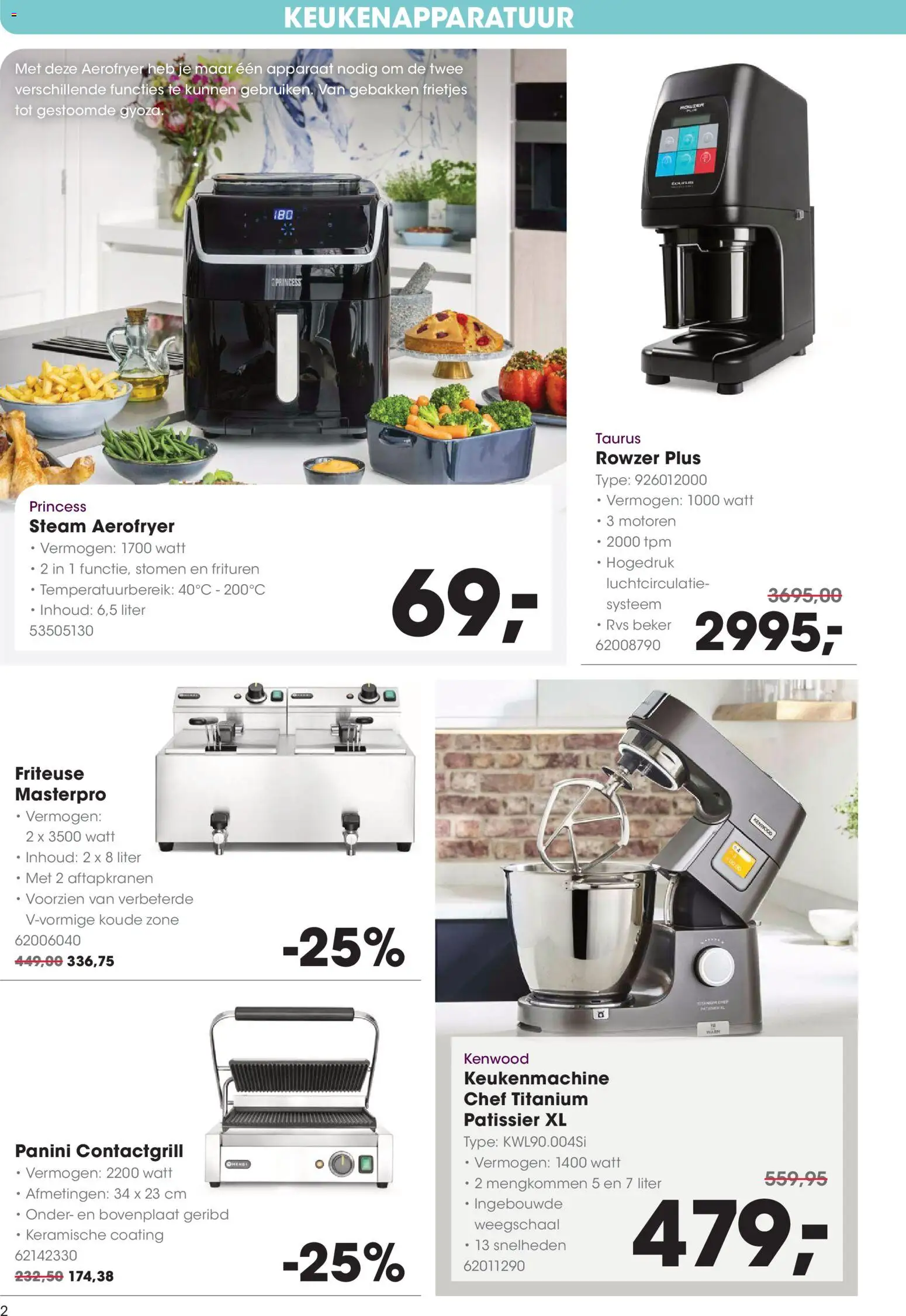 {H1} | Pagina: 2 | Producten: Beker, Contactgrill, Friteuse, Keukenmachine