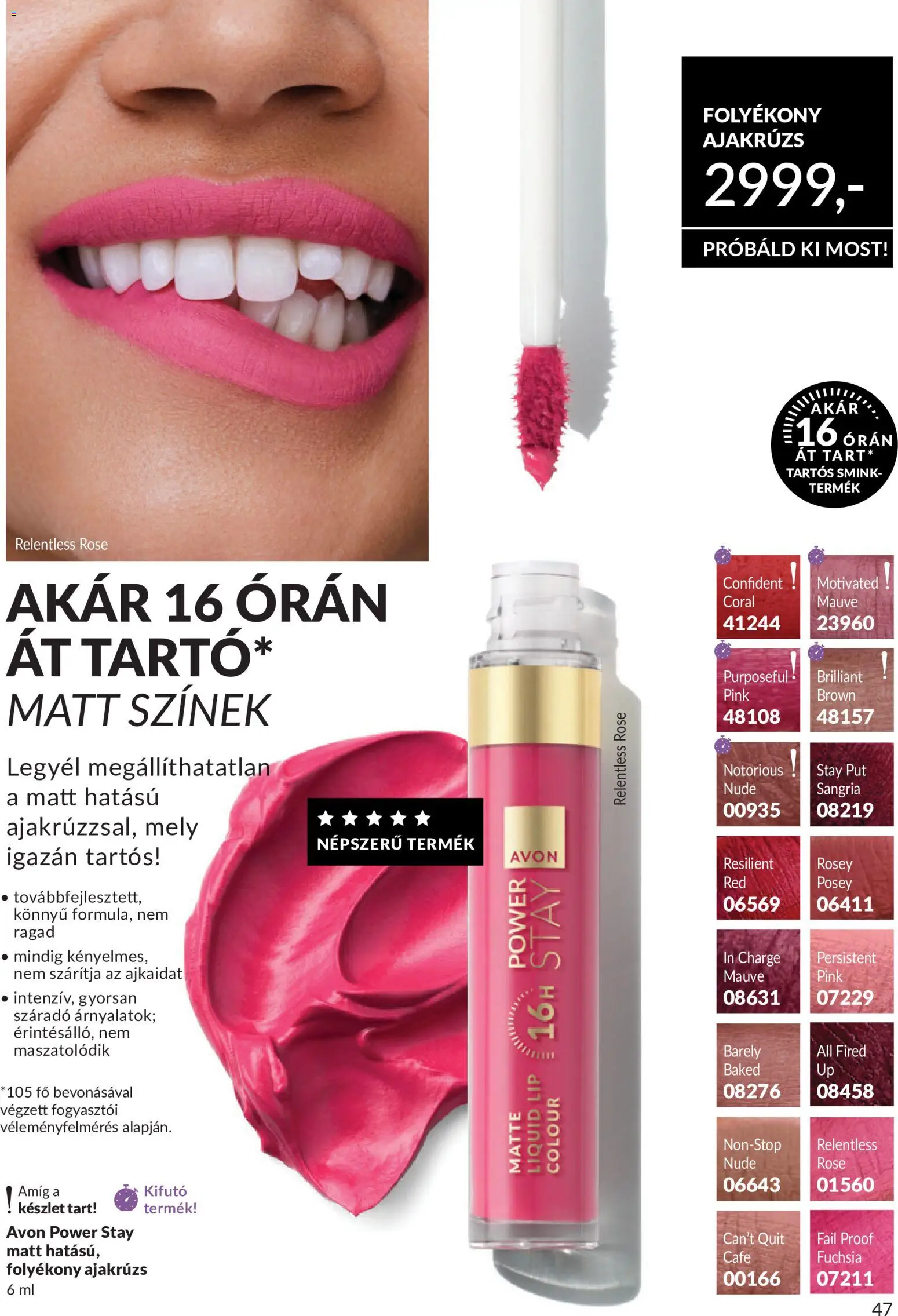 Avon akciós ujság - amely érvényes a következő dátumtól: 01.05.2026 | Oldal: 53 | Termékek: Sangria, Smink, Ajakrúzs