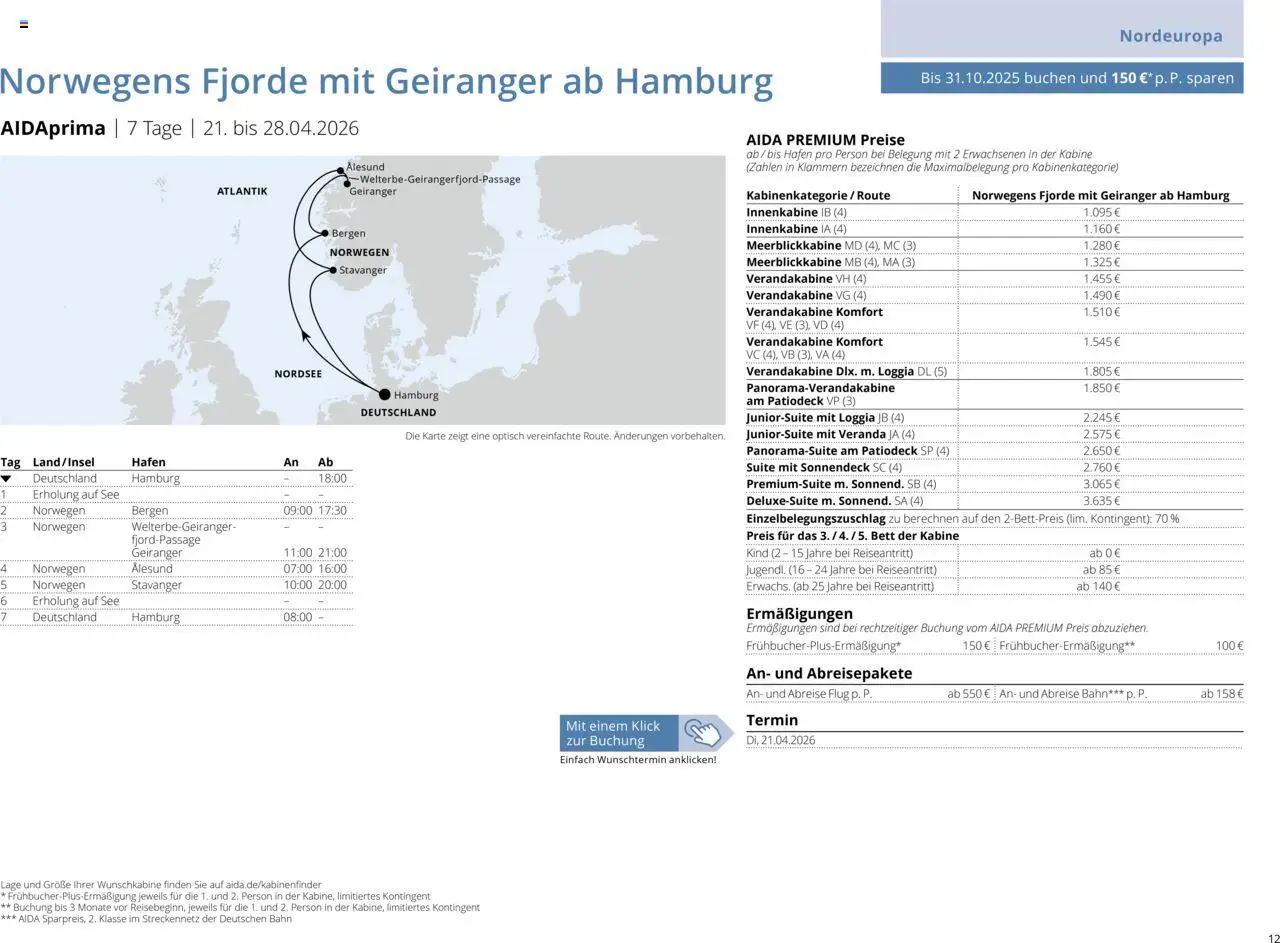 Aida Sommer 2026 – gültig ab 01.03.2026 | Seite: 12 | Produkte: Bett