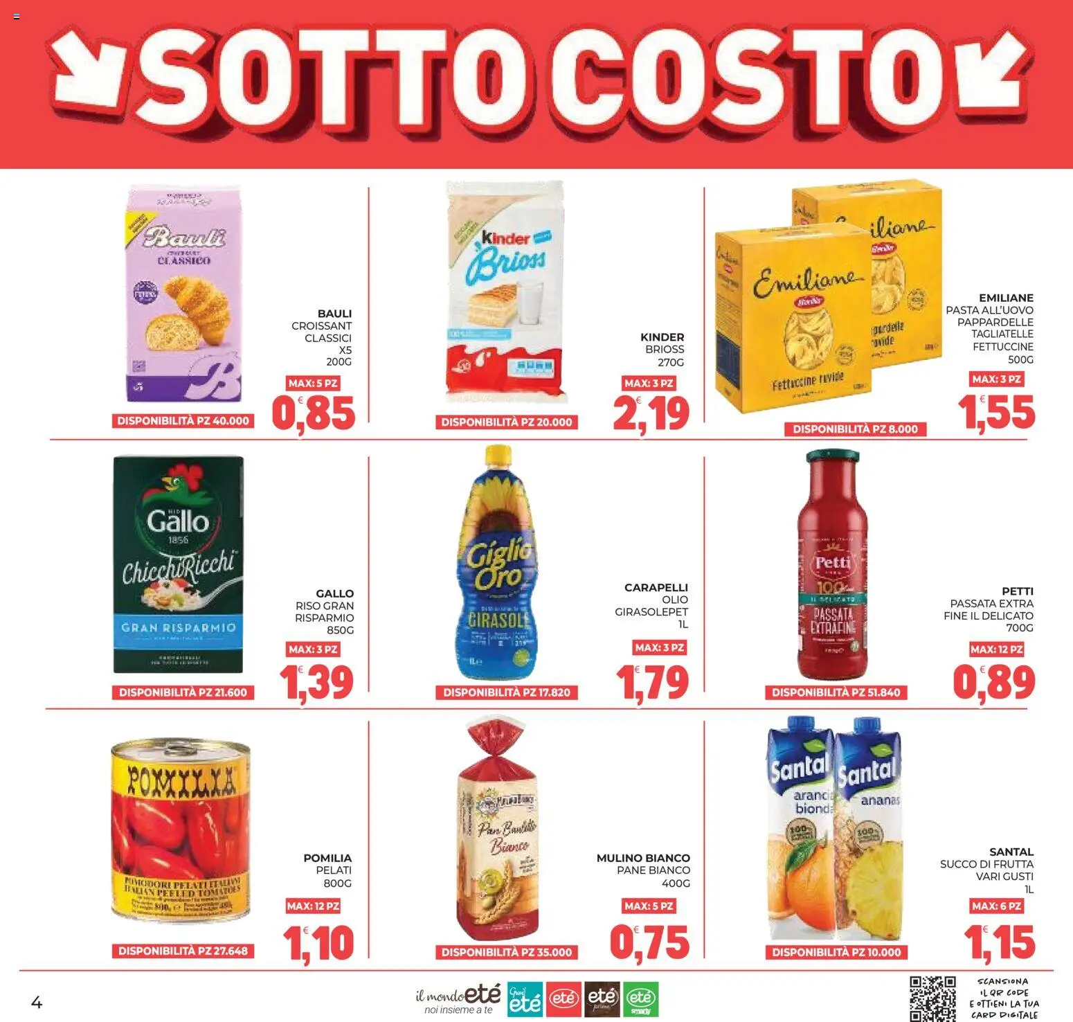 Volantino Eté del 13/10/2026 | Pagina: 4 | Prodotti: Tè, Tagliatelle, Pomodori, Pasta