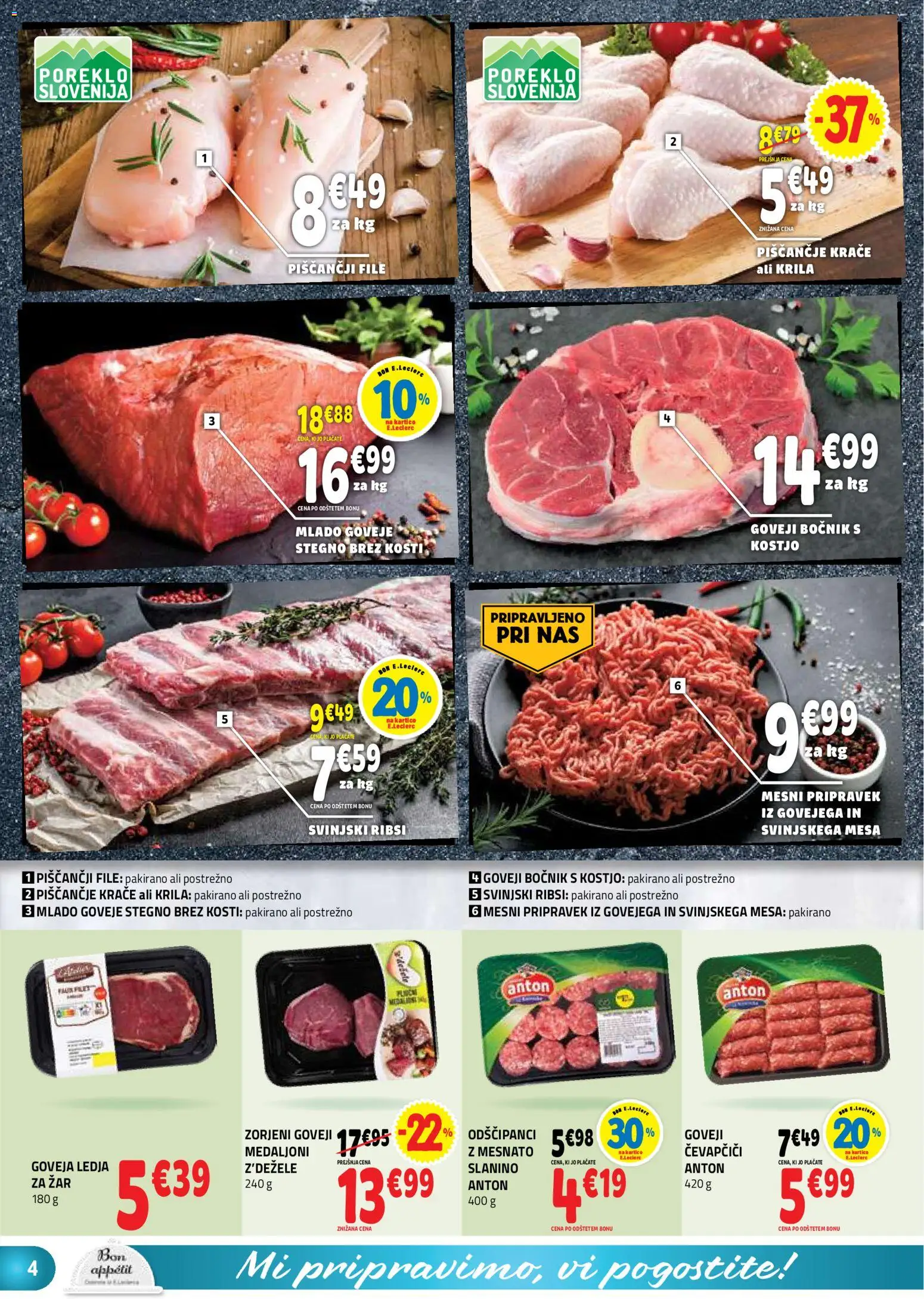 Novi E.leclerc katalog ponudbe – veljaven od 15.07.2026 | Stran: 4 | Izdelki: Čevapčiči, Zar