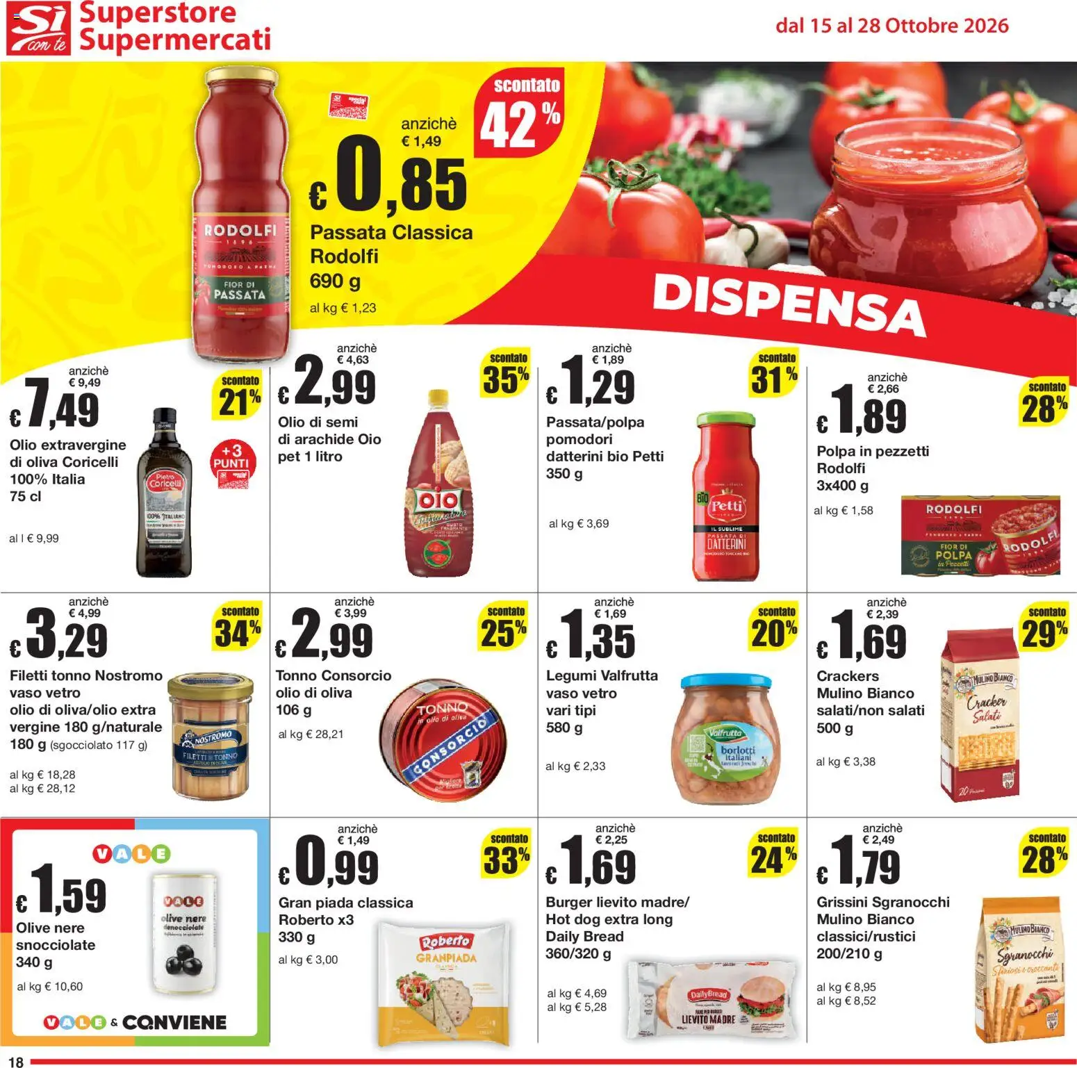 Volantino Sì con Te del 15/10/2026 | Pagina: 18 | Prodotti: Tè, Olio, Crackers, Cracker