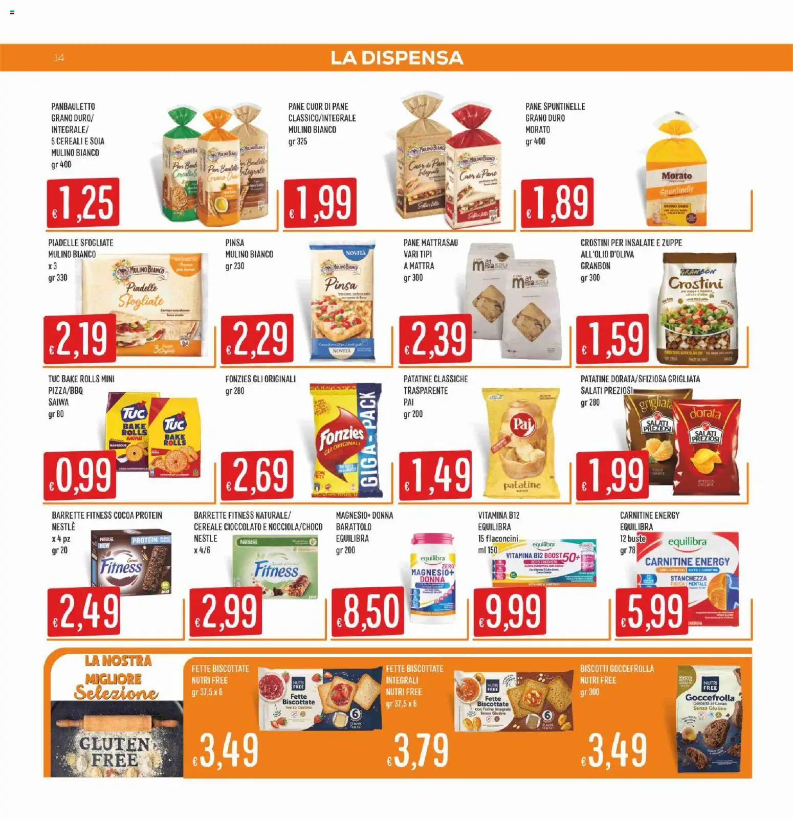 Volantino SISA del 09/07/2026 | Pagina: 14 | Prodotti: Patatine, Farina, Crostini, Fette biscottate