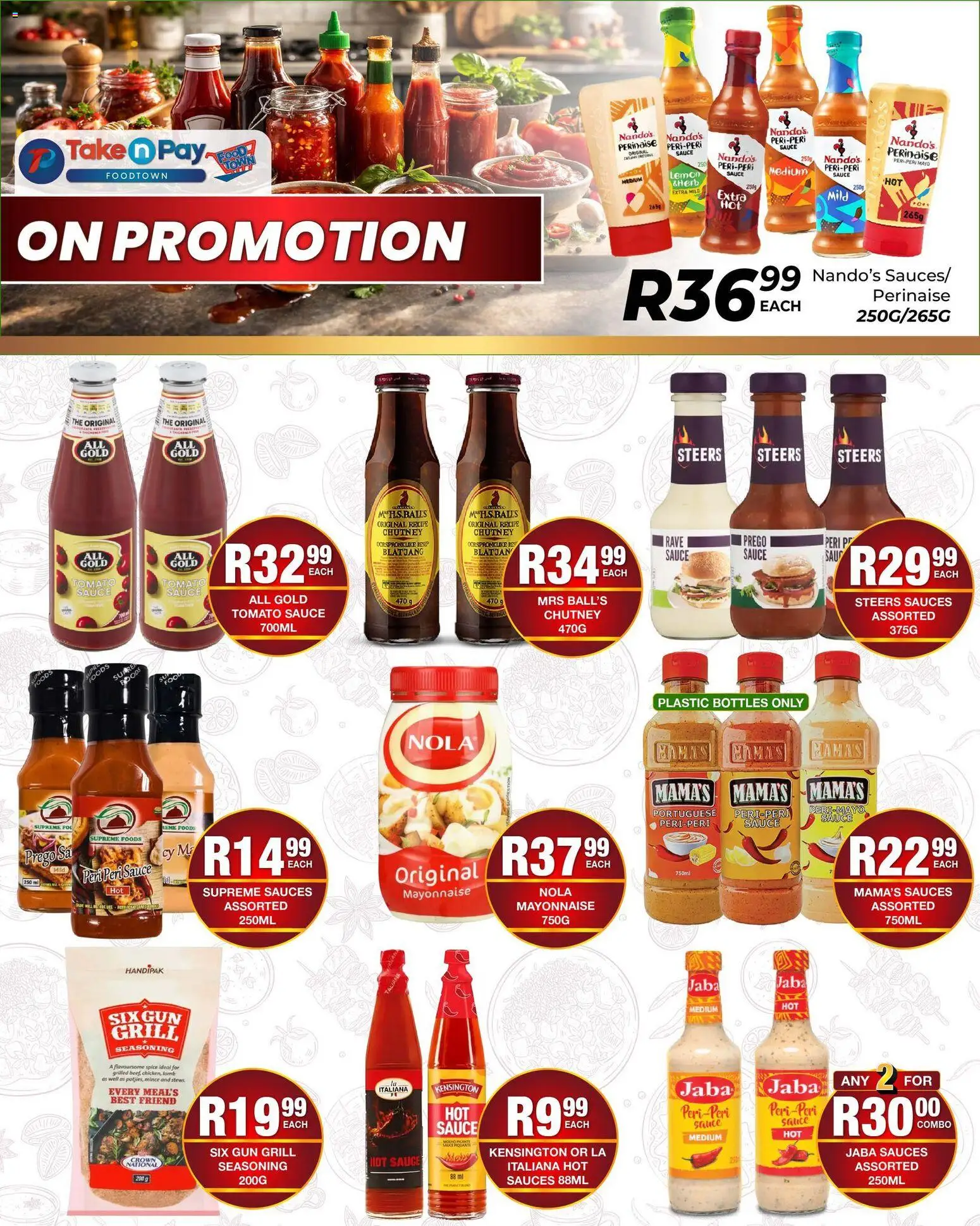 New Take n Pay catalogue – valid from 09.03.2026 | Page: 4 | Products: Chutney, Grill, Seasoning, Mayonnaise
