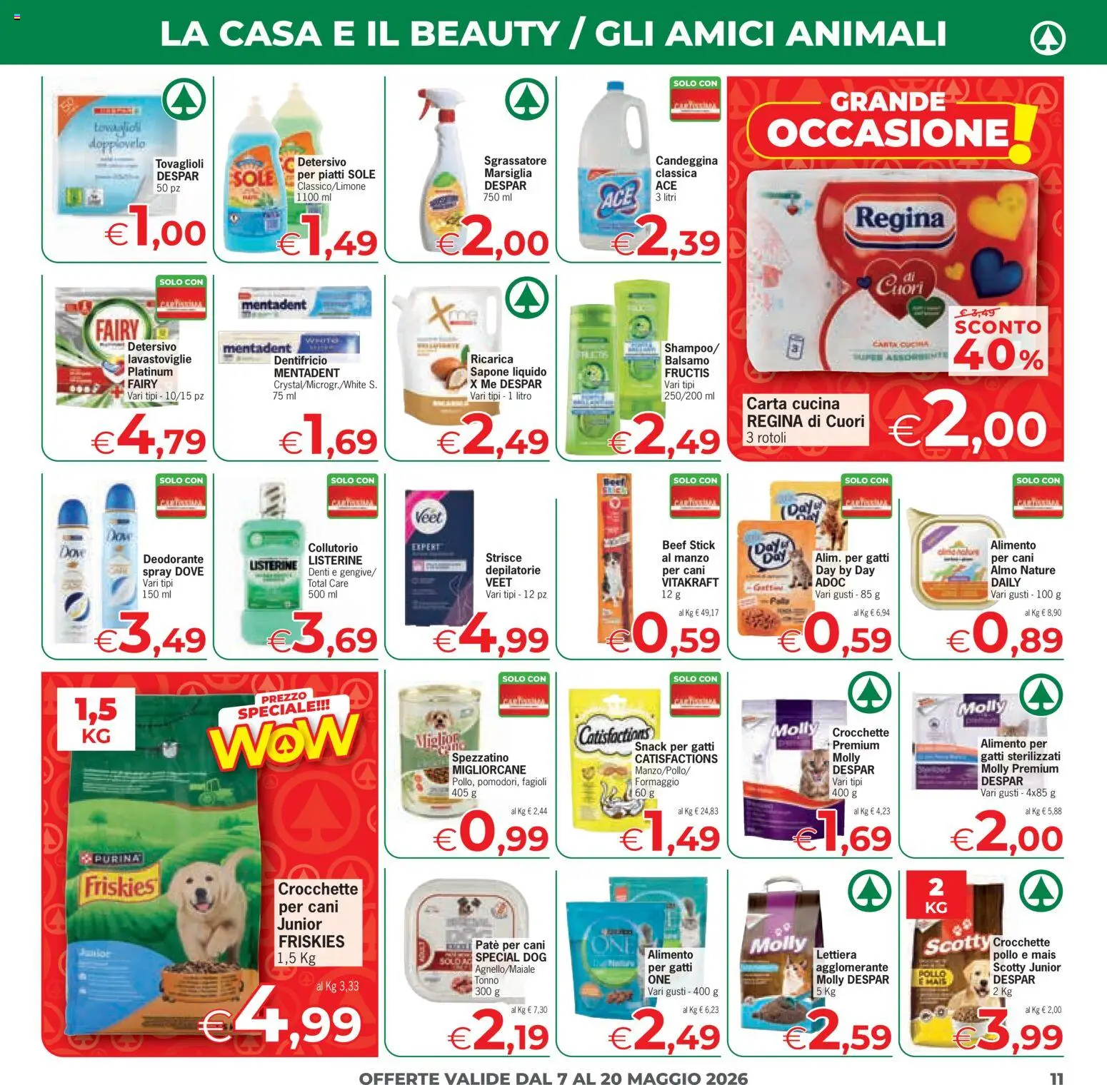 Volantino Despar del 07.05.2026 | Pagina: 11 | Prodotti: Sapone, Collutorio, Formaggio, Tonno
