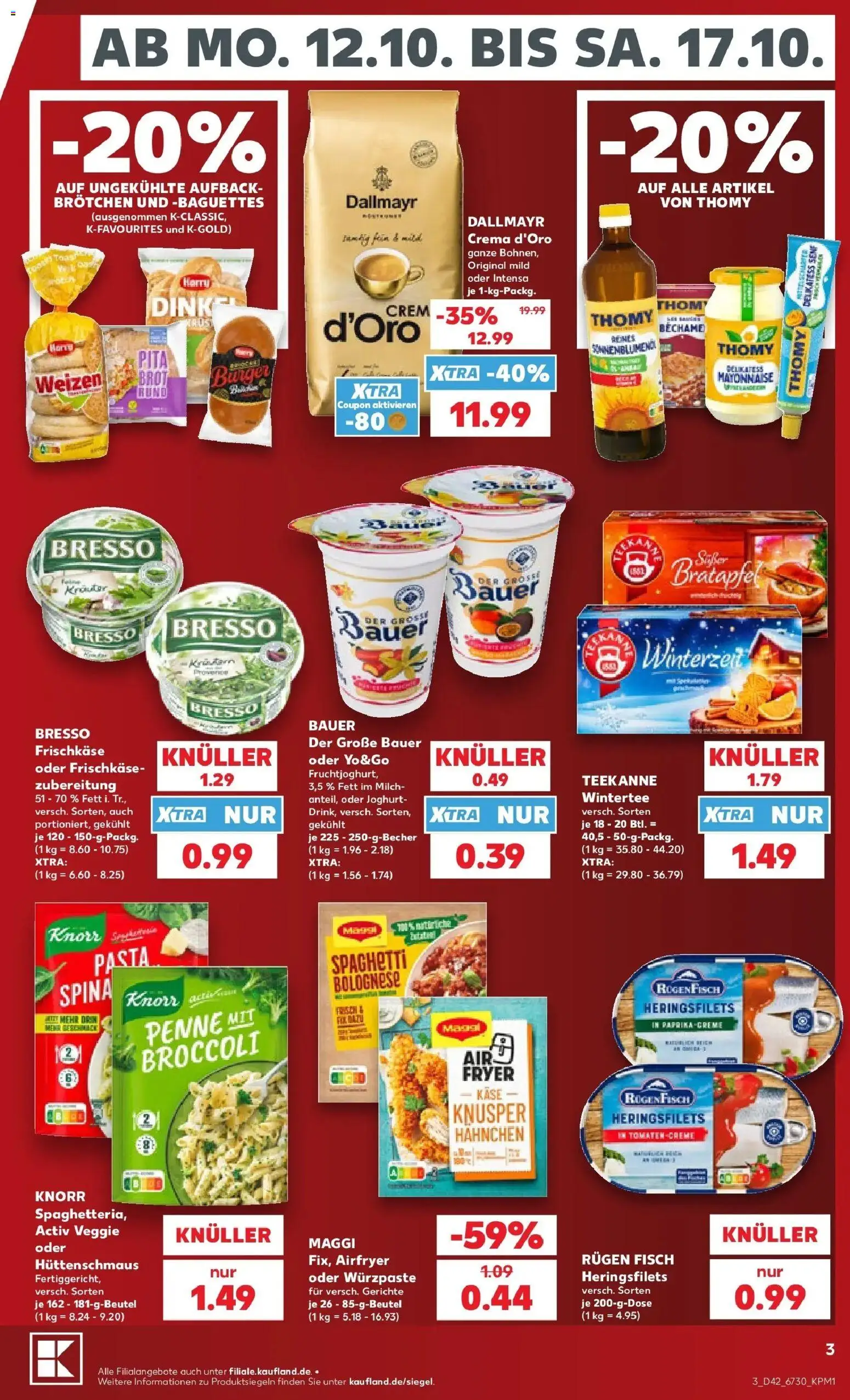 Prospekt Kaufland ab 12.10.2026 » Angebote Online zum Blättern | Seite: 7 | Produkte: Spaghetti, Sonnenblumenol, Mayonnaise, Pasta