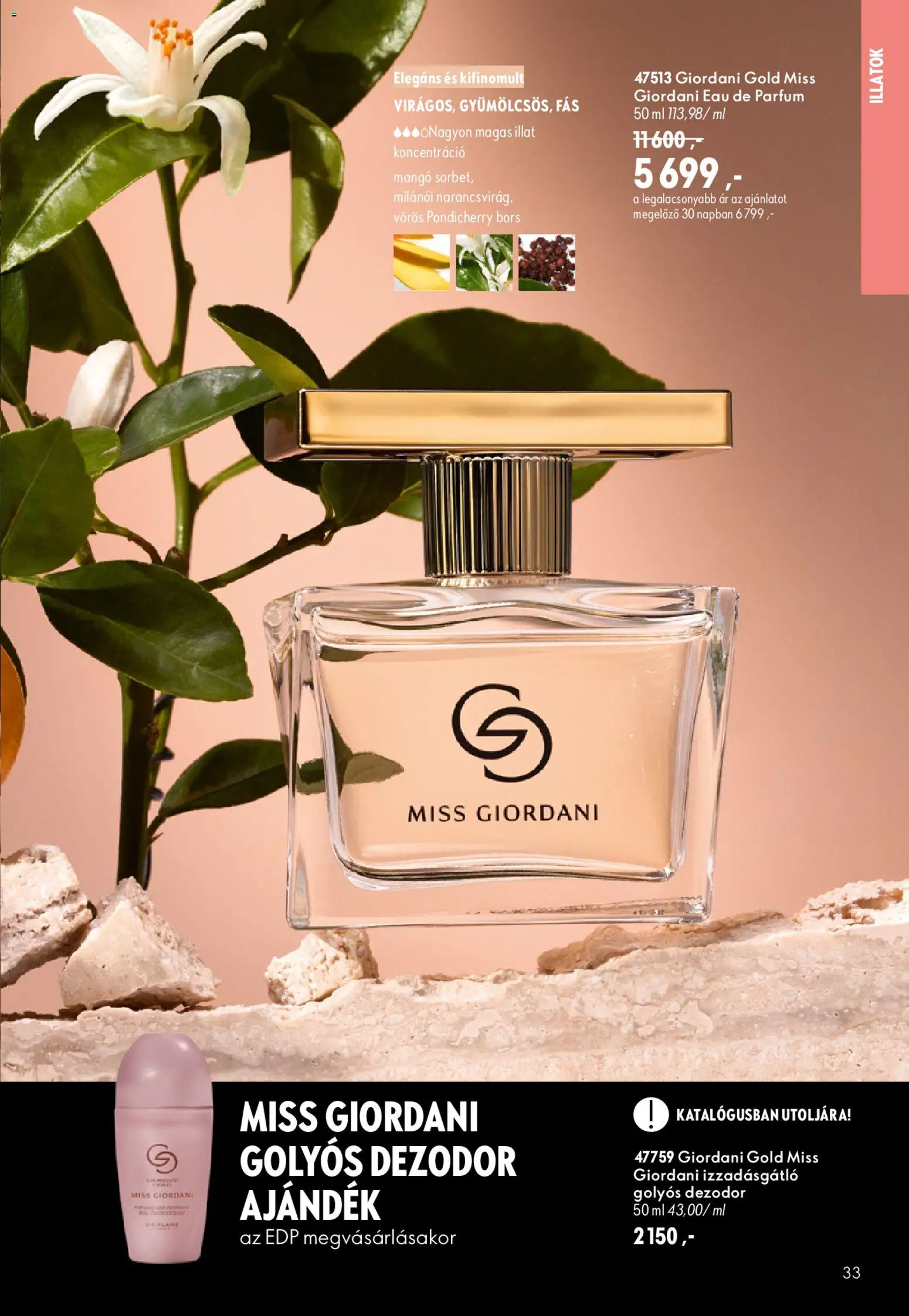 Oriflame akciós ujság - amely érvényes a következő dátumtól: 2026.09.09. | Oldal: 33 | Termékek: Parfüm, Dezodor, Izzadásgátló, Bors
