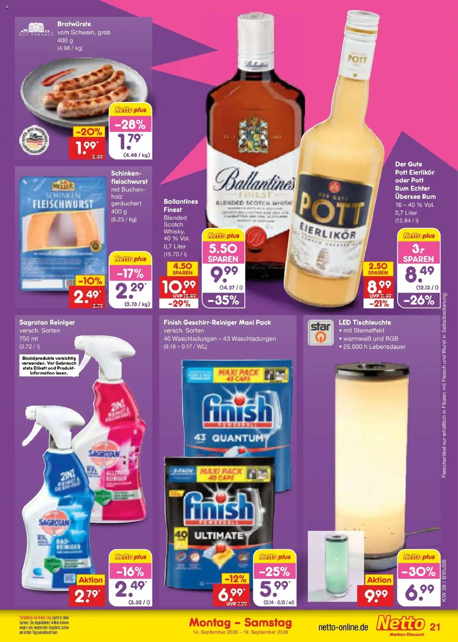 Netto Marken-Discount Prospekt Bielefeld – gültig ab 14.09.2026 | Seite: 31 | Produkte: Finish, Wurst, Schinken, Fleisch